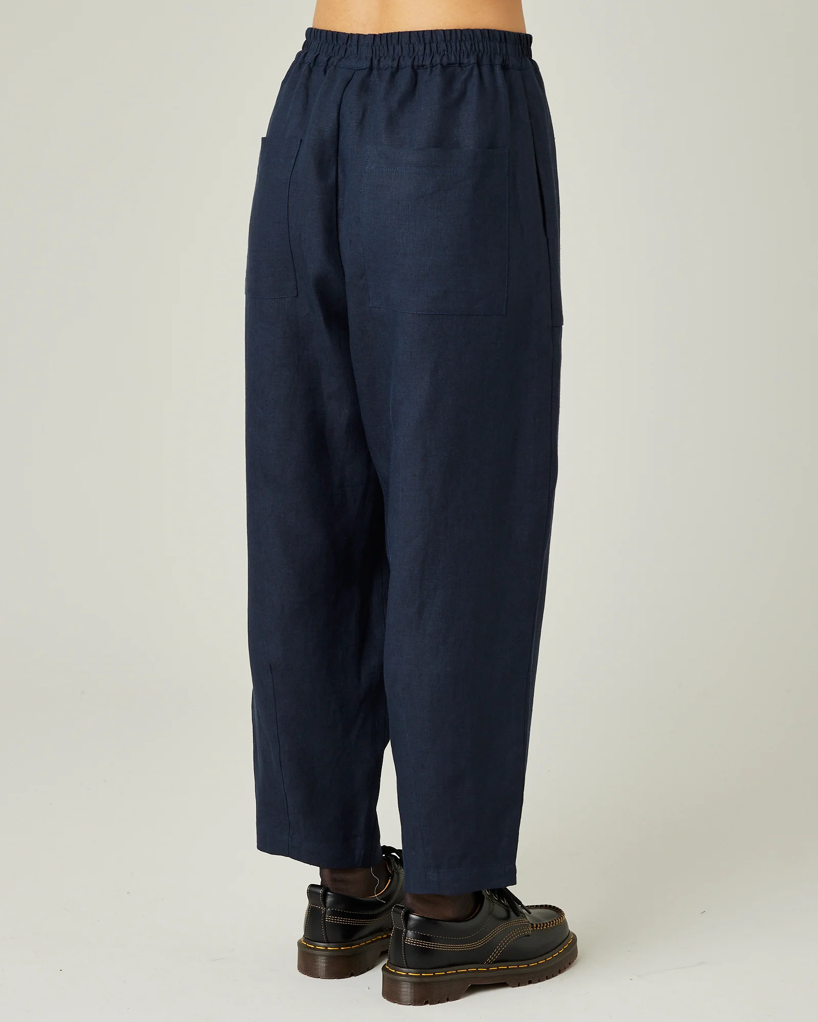 Huxley Navy Linen Trousers - Image 4