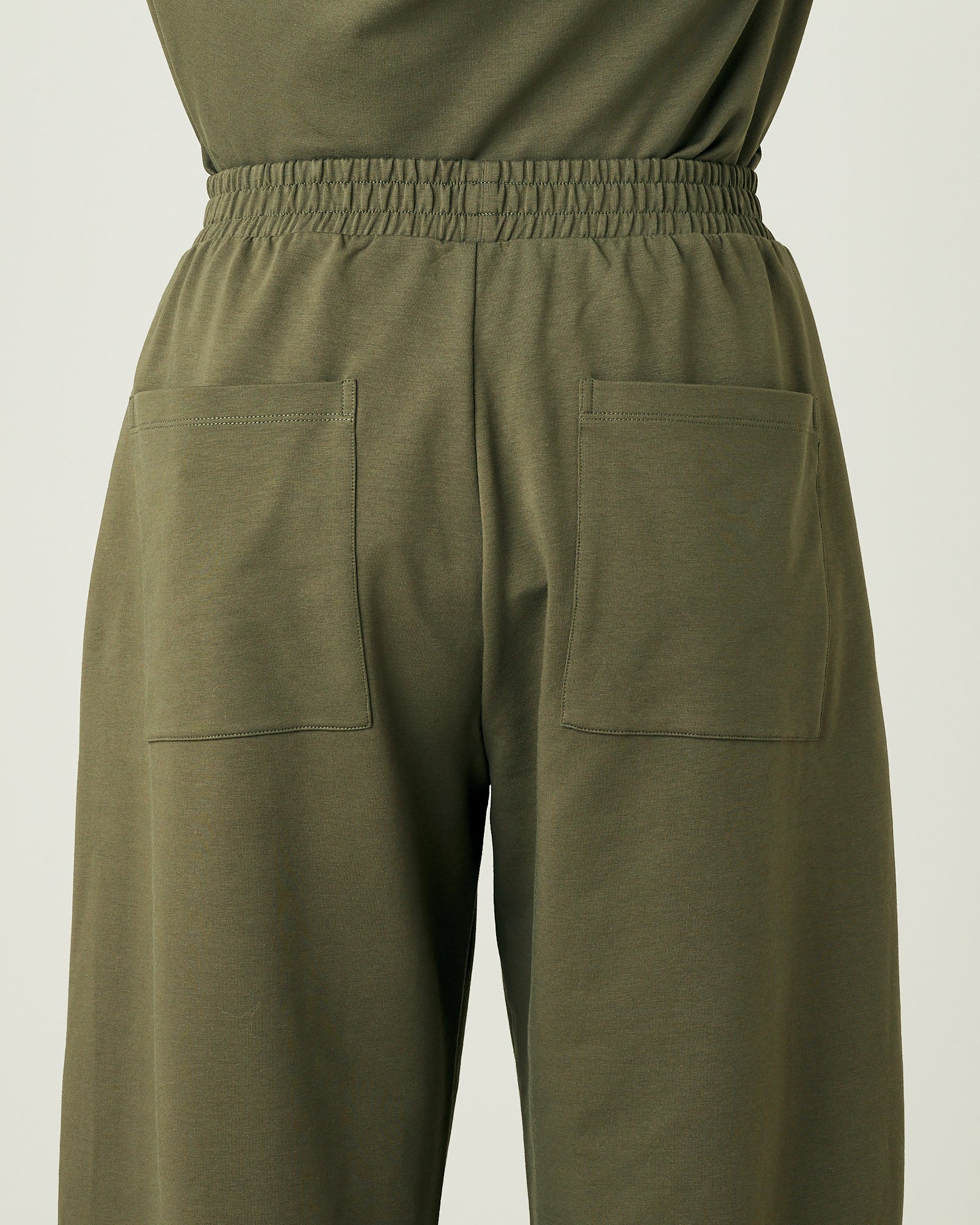Huxley Olive Cotton Jersey Trousers - Image 10