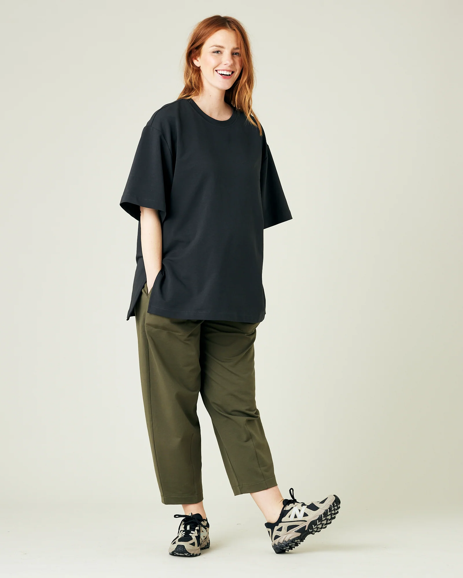 Huxley Olive Cotton Jersey Trousers - Image 15