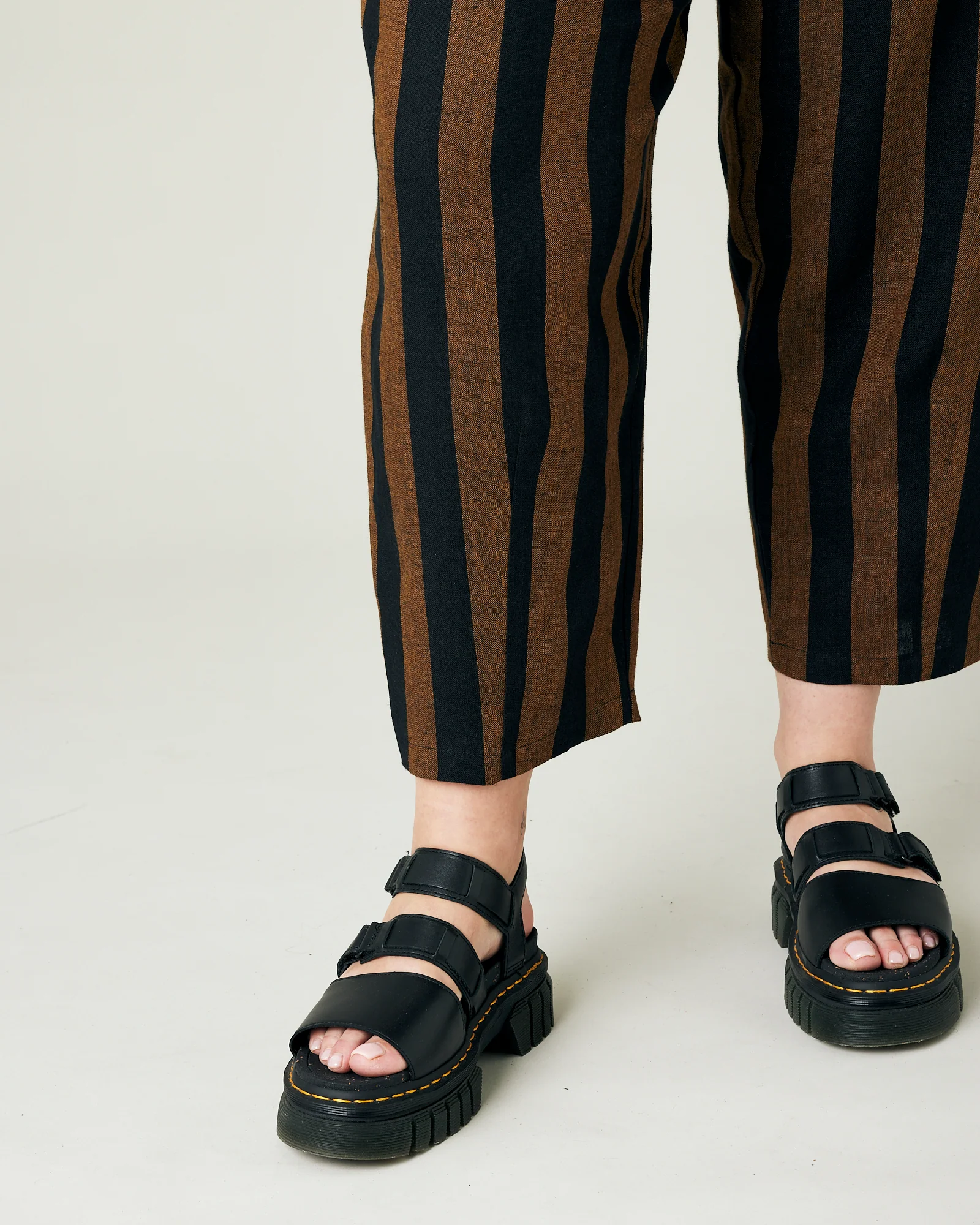 Huxley Rust & Black Stripe Linen Trousers - Image 12