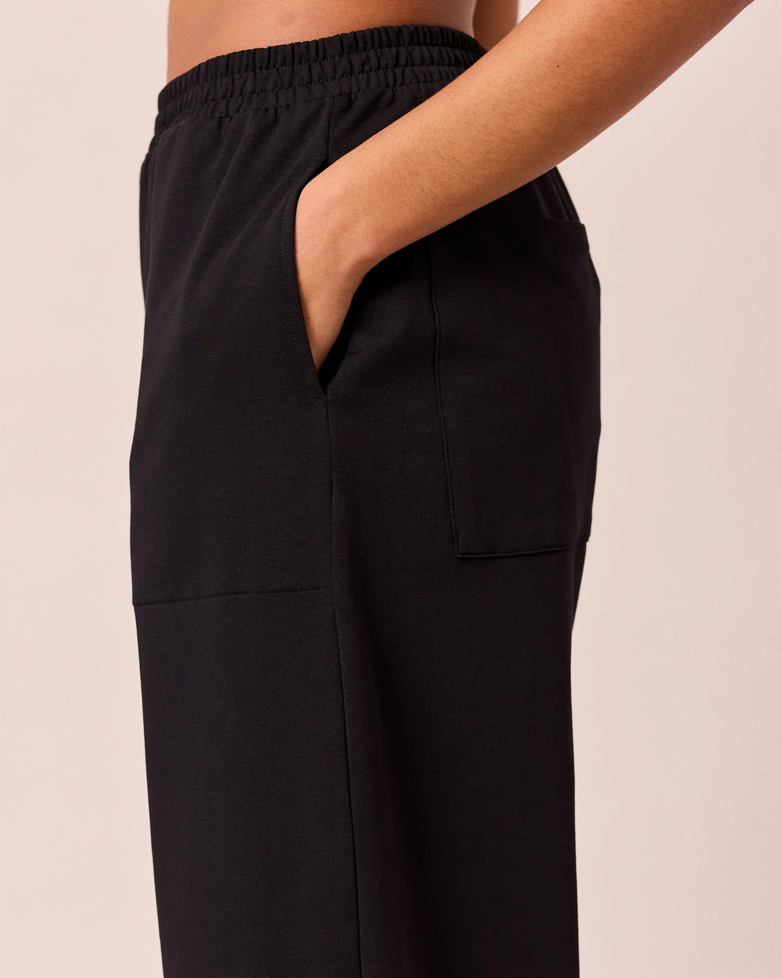 Huxley Black Cotton Jersey Trousers - Image 3