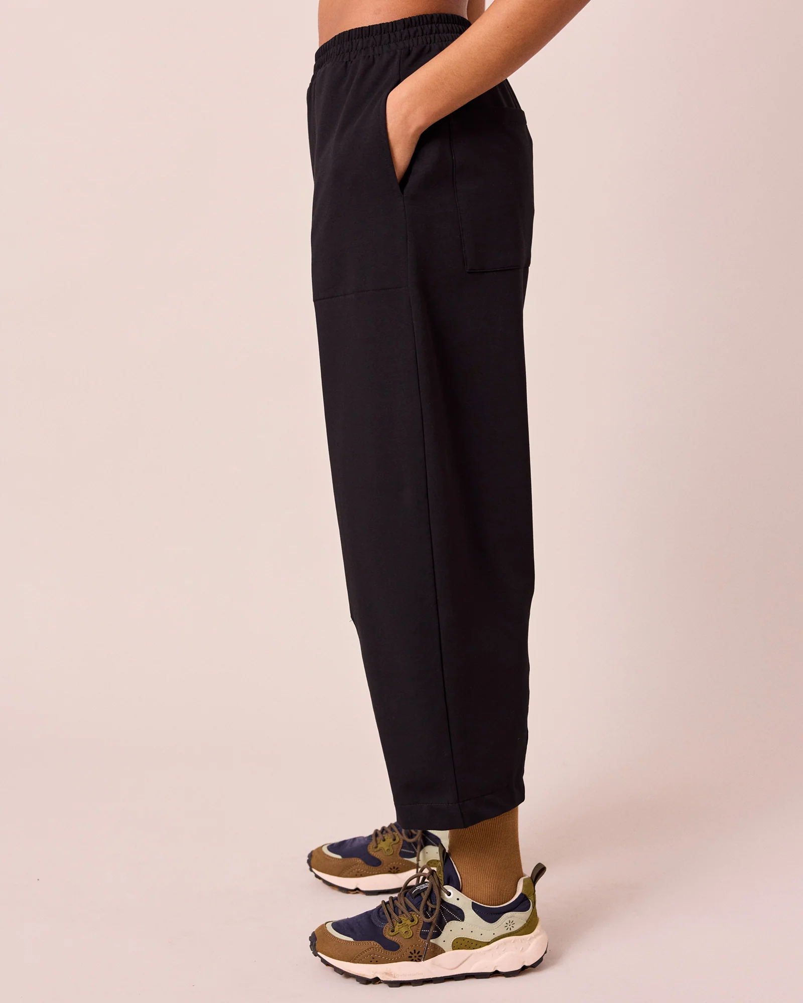 Huxley Black Cotton Jersey Trousers - Image 5