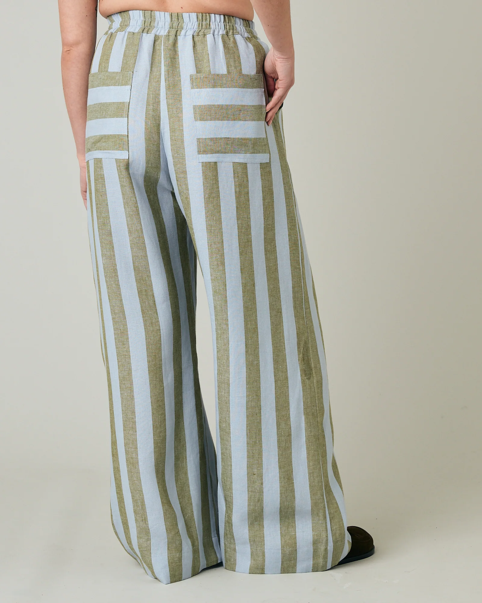 Lexi Meadow Stripe Linen Trousers - Image 12