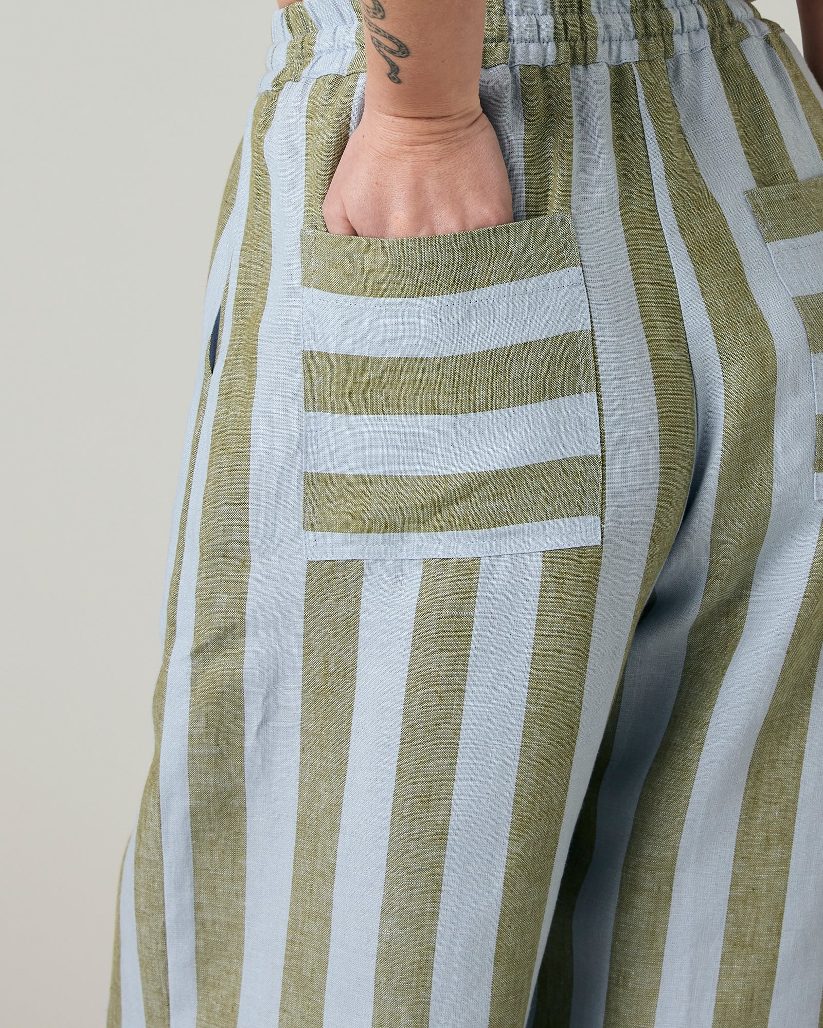 Lexi Meadow Stripe Linen Trousers - Image 14