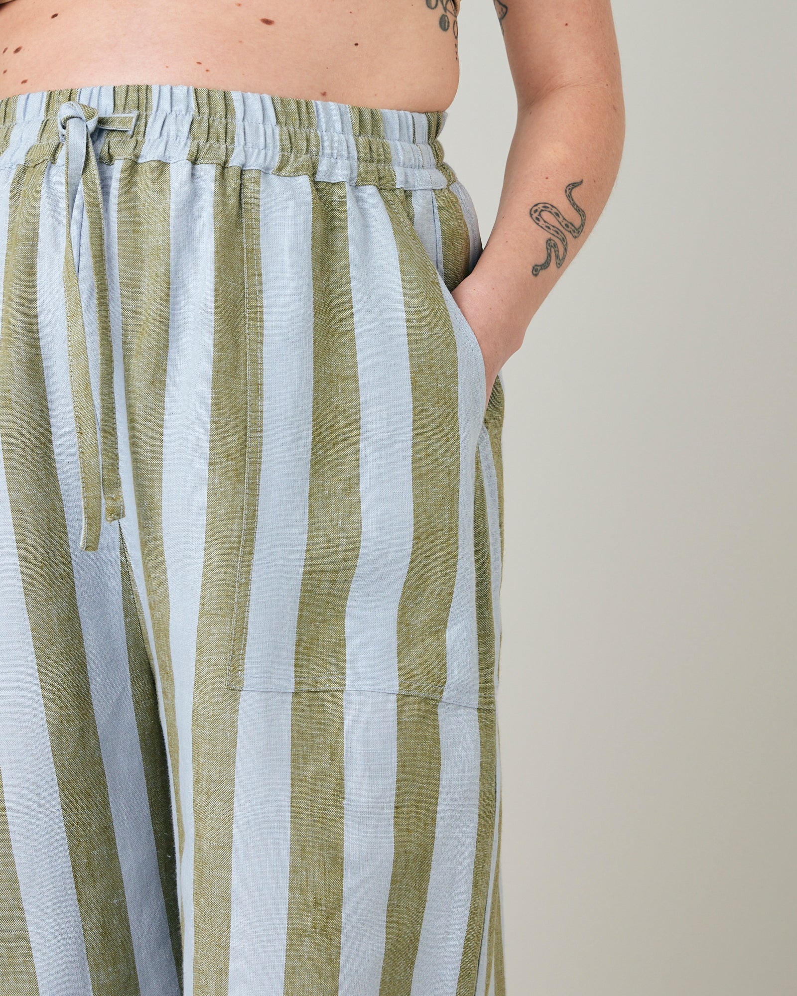 Lexi Meadow Stripe Linen Trousers - Image 15