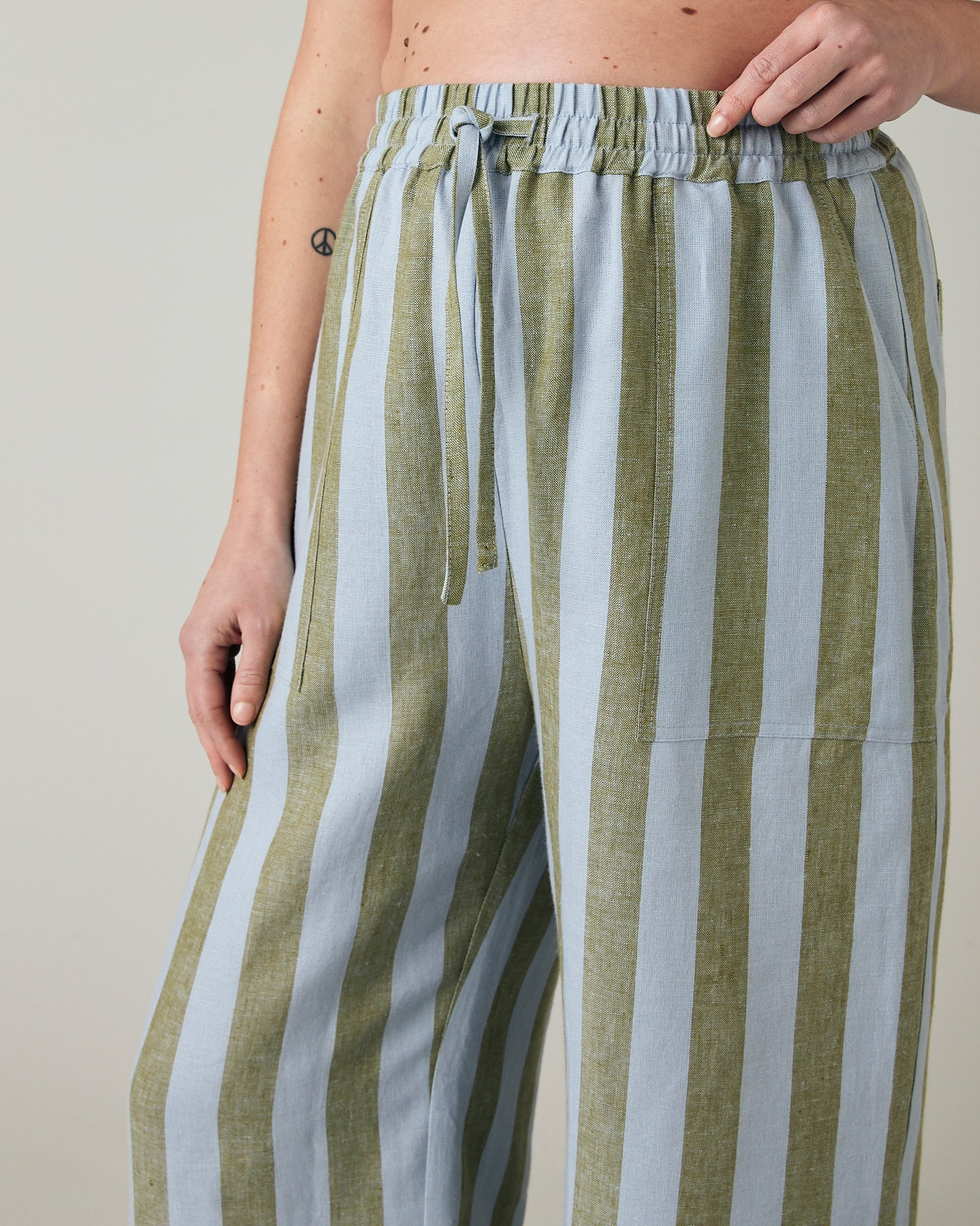 Lexi Meadow Stripe Linen Trousers - Image 16