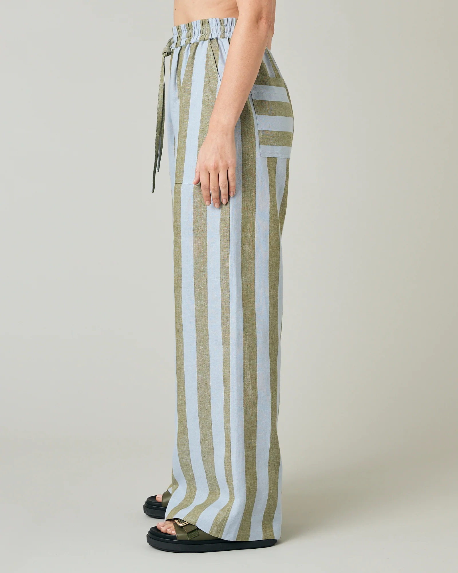 Lexi Meadow Stripe Linen Trousers - Image 4