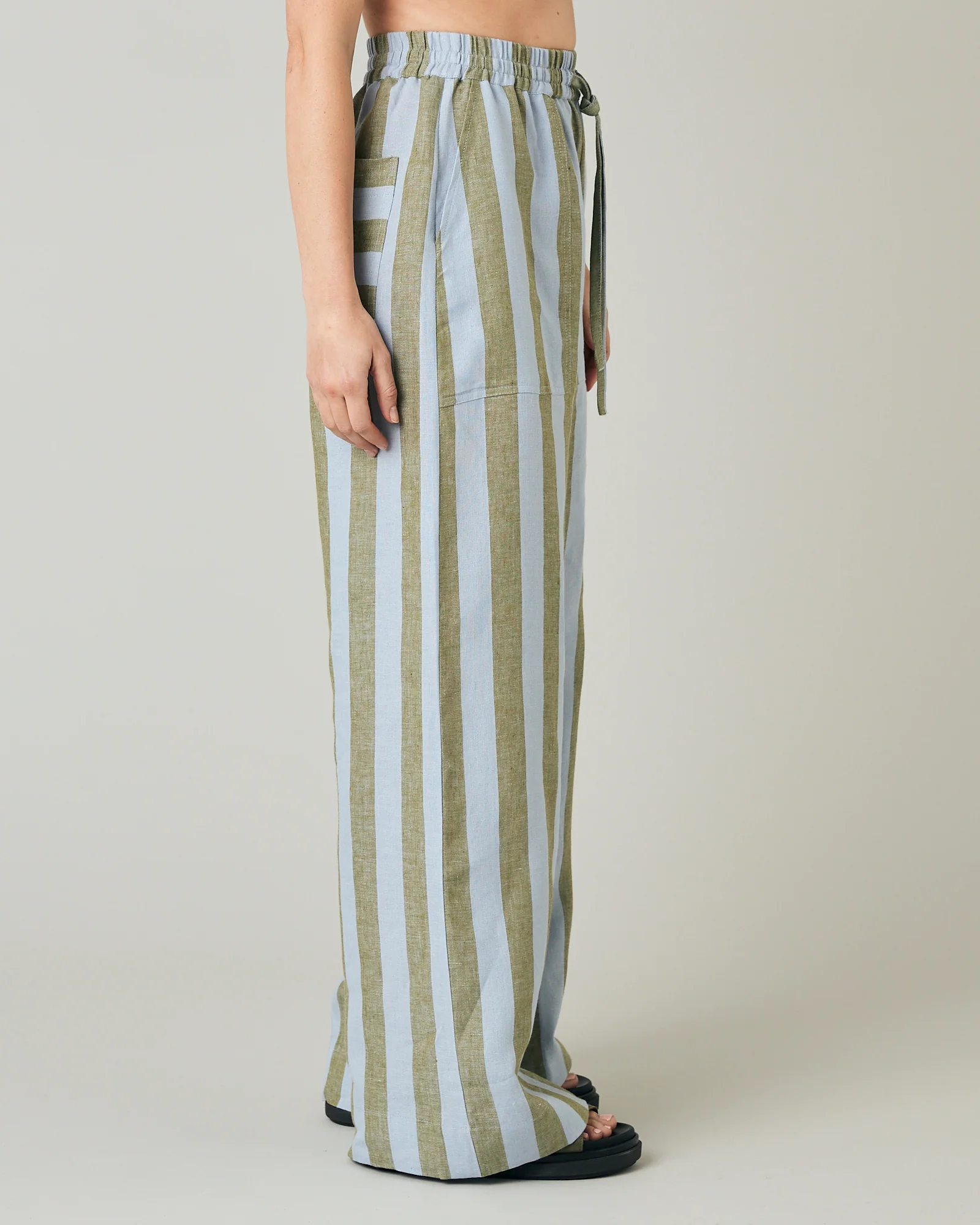 Lexi Meadow Stripe Linen Trousers - Image 6