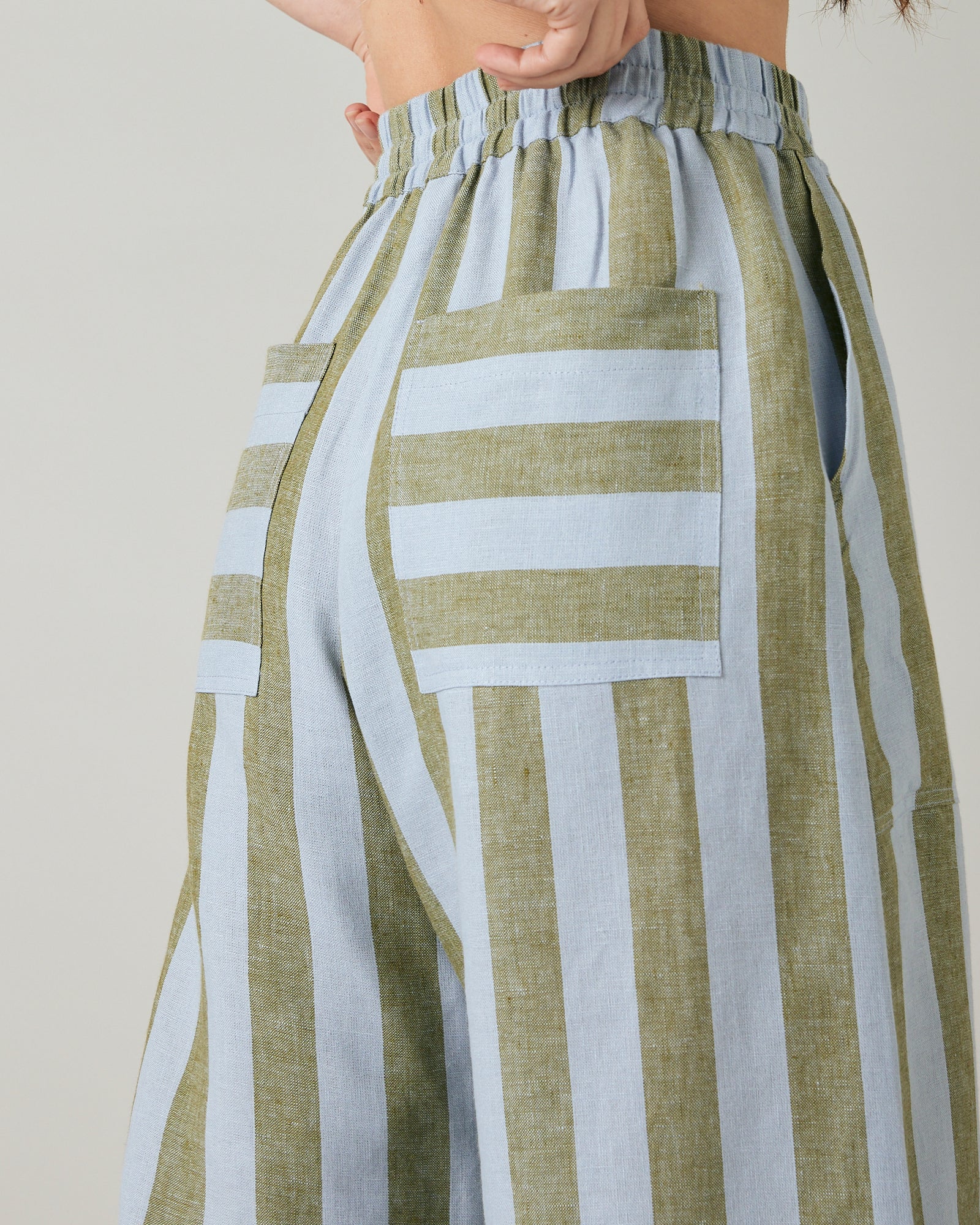 Lexi Meadow Stripe Linen Trousers - Image 9