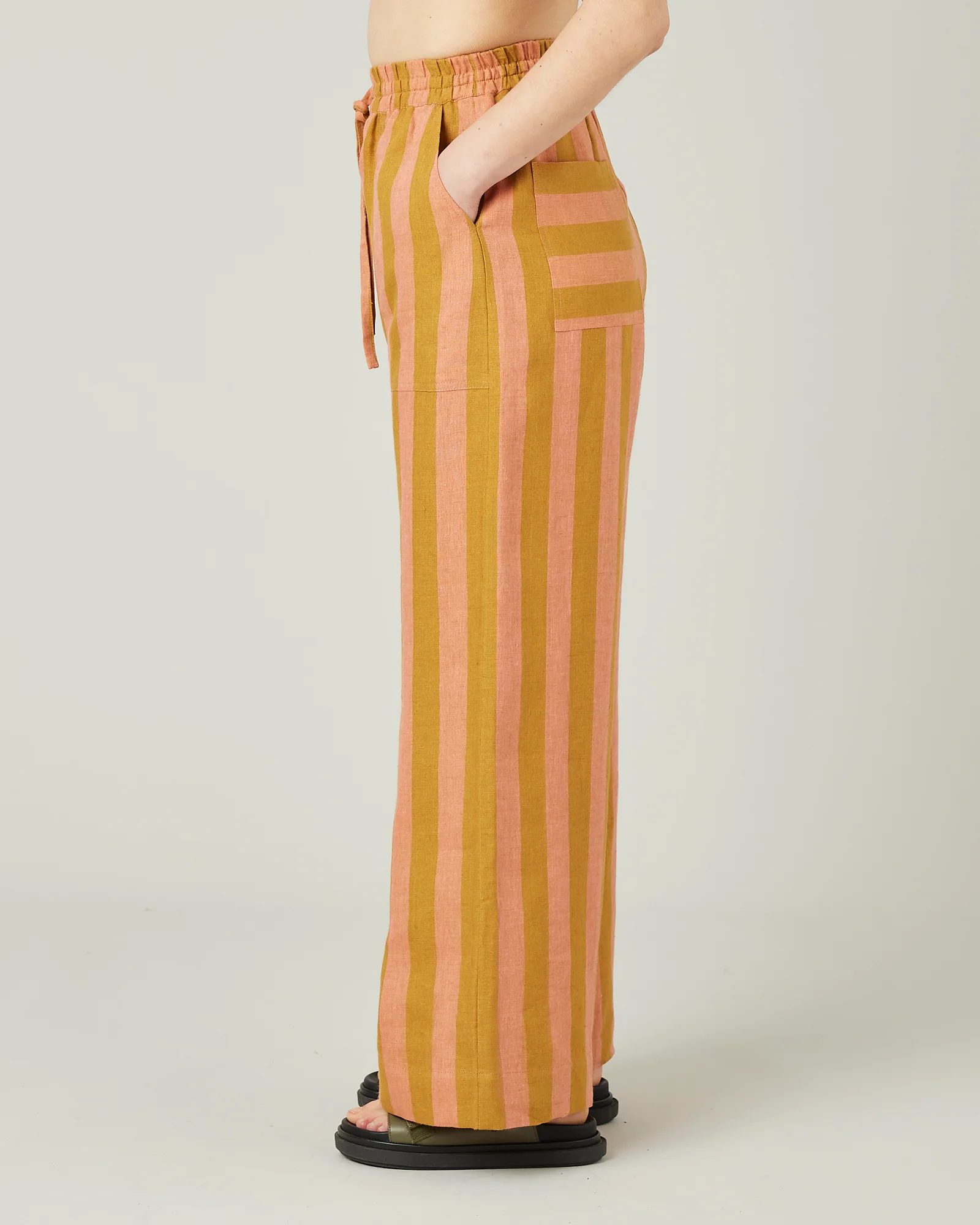 Lexi Pollen Stripe Linen Trousers - Image 4