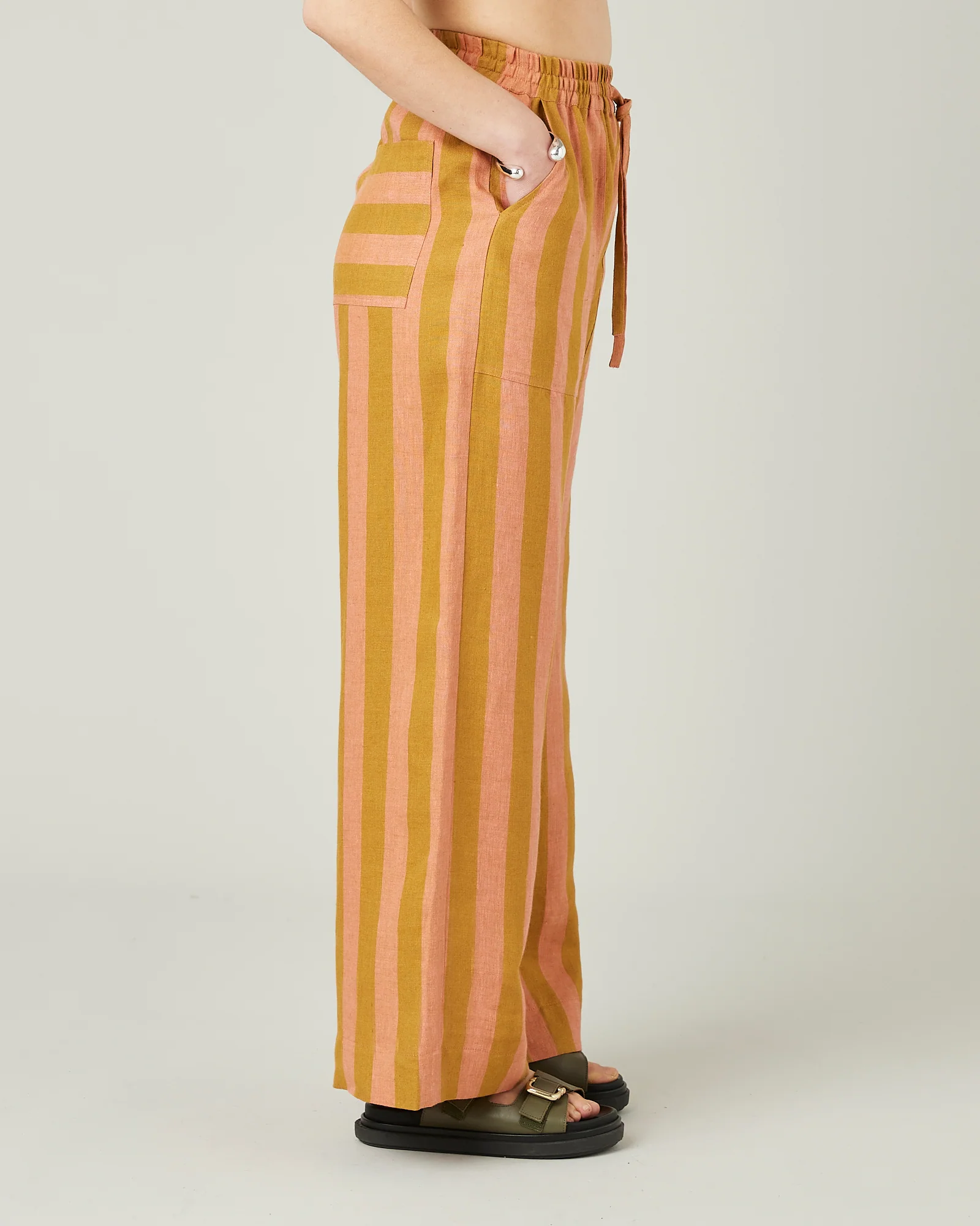 Lexi Pollen Stripe Linen Trousers - Image 6