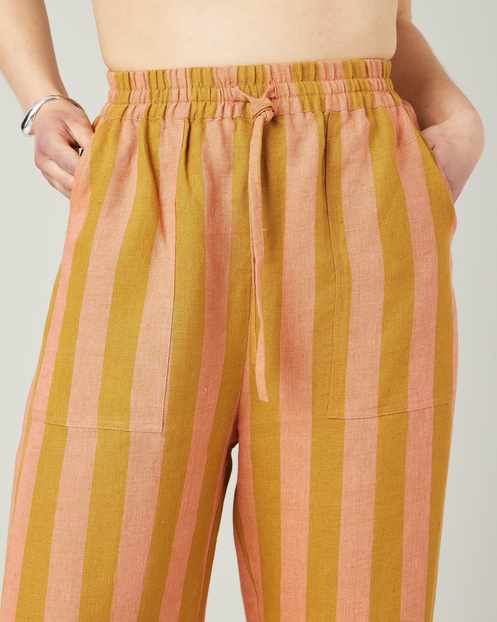 Lexi Pollen Stripe Linen Trousers - Image 8