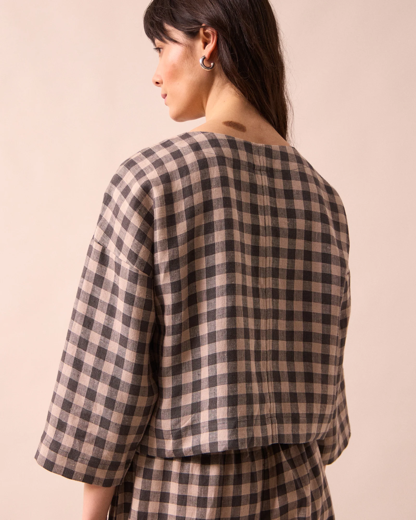 Lily Stone Gingham Linen Top - Image 4