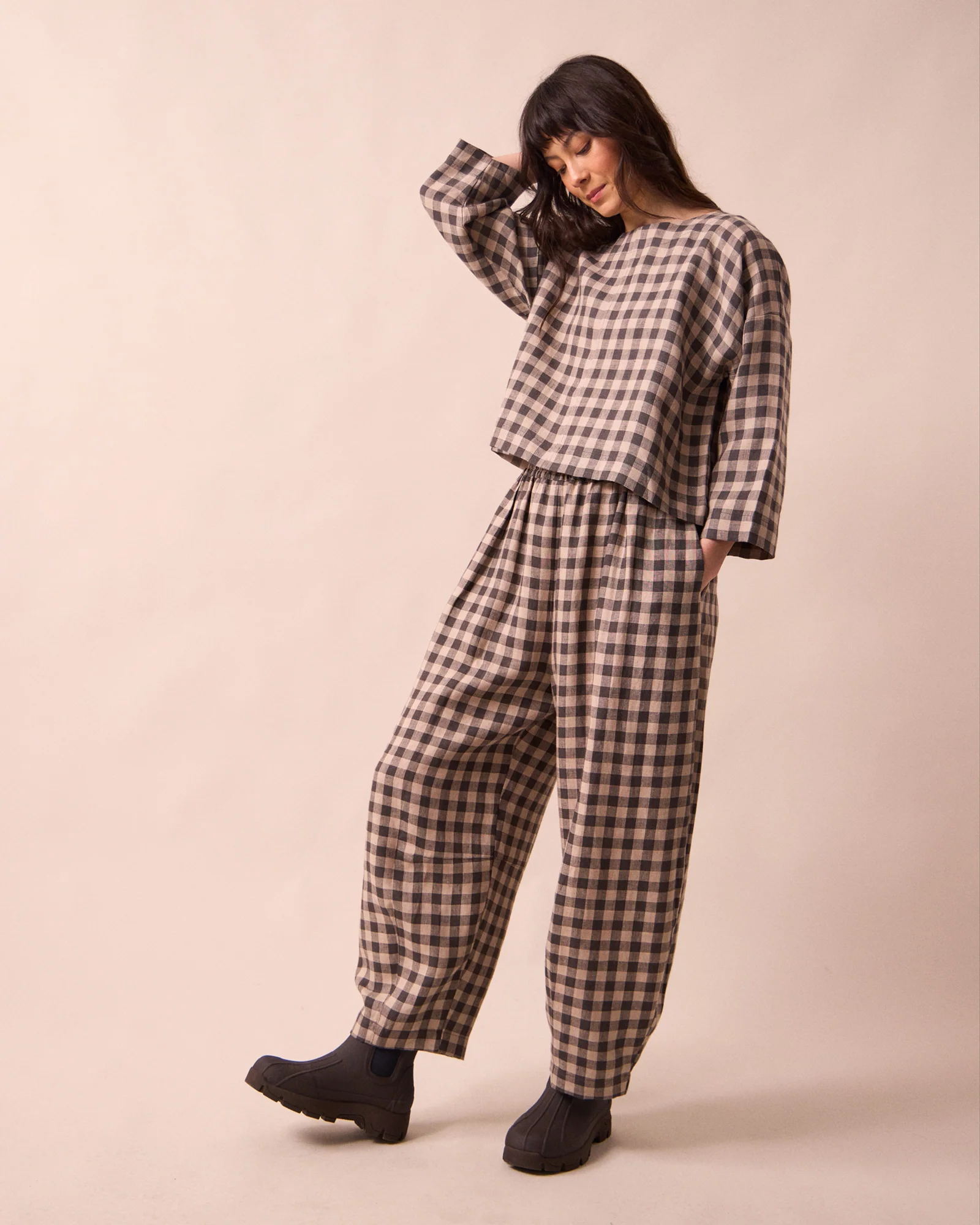 Lily Stone Gingham Linen Top - Image 5