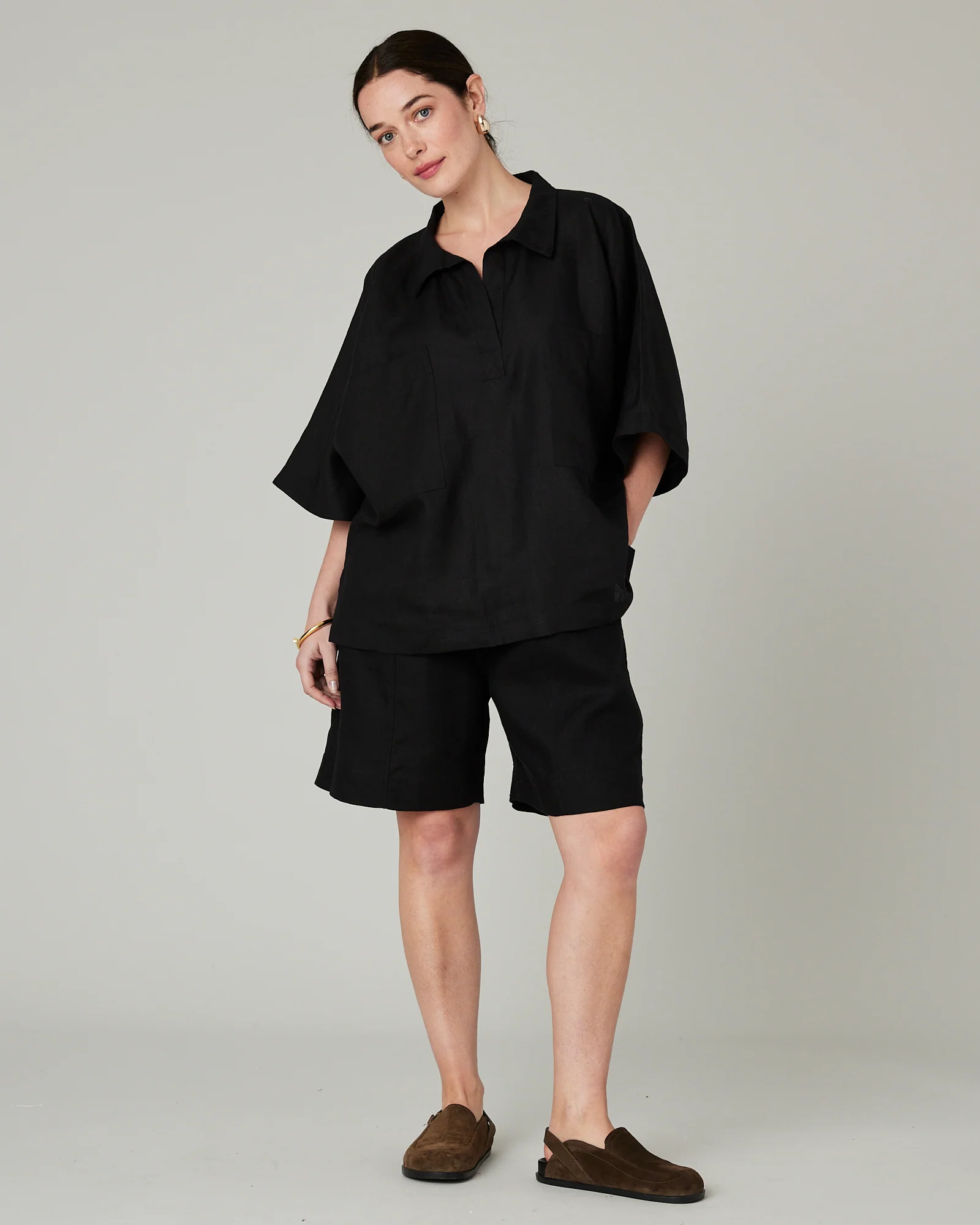Liv Black Linen Shorts - Image 7