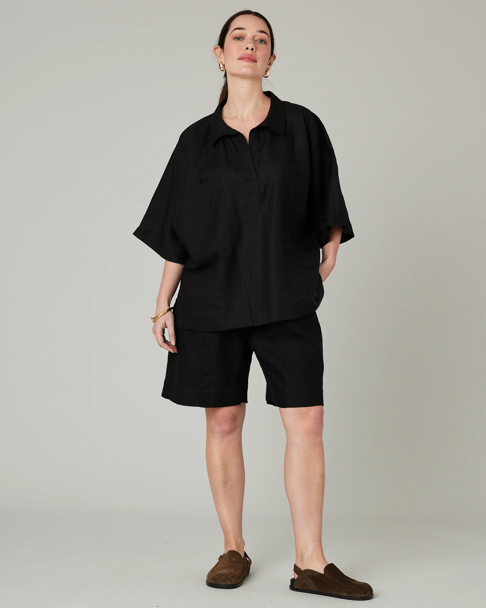 Liv Black Linen Shorts - Image 8
