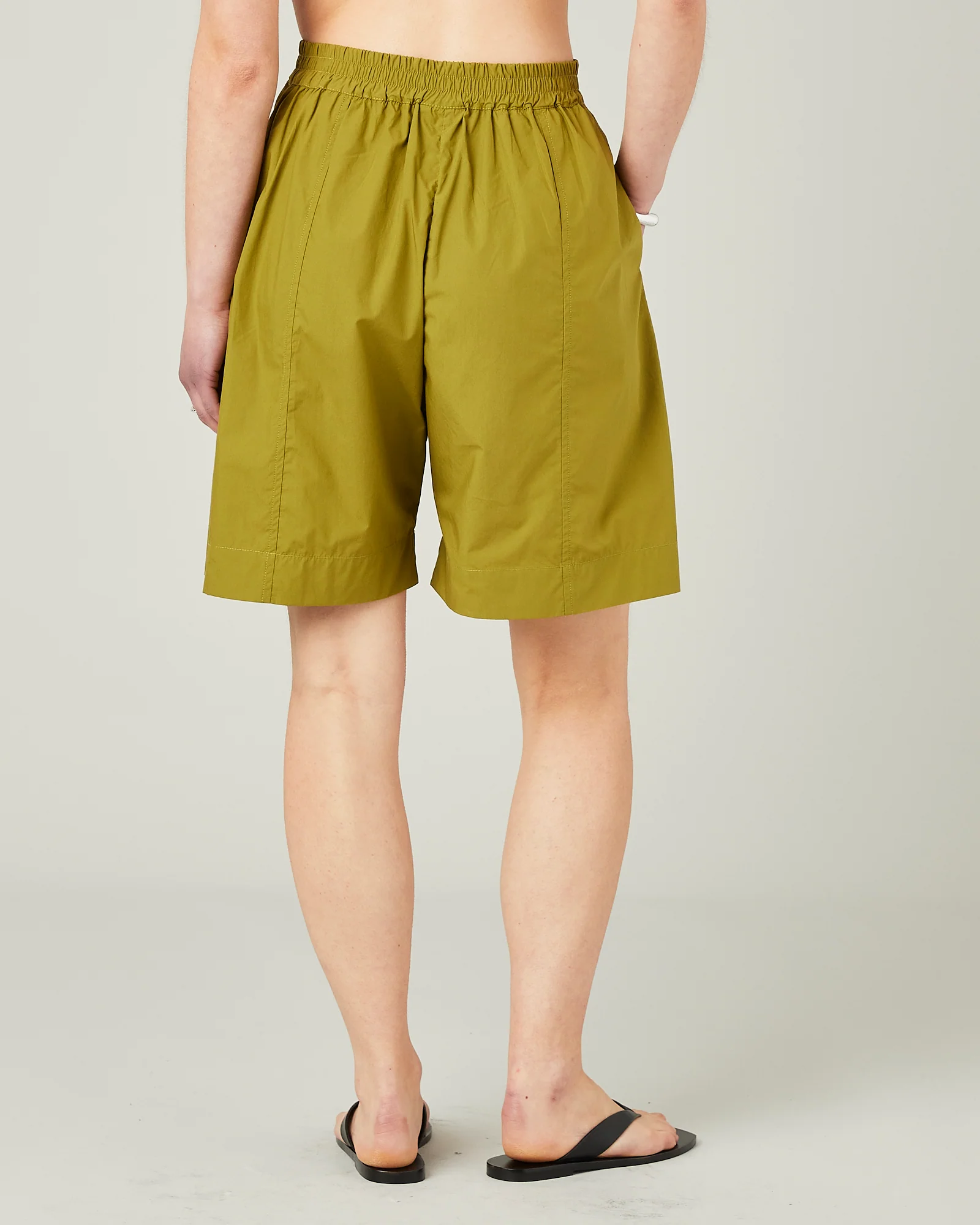 Liv Olive Cotton Poplin Shorts - Image 3