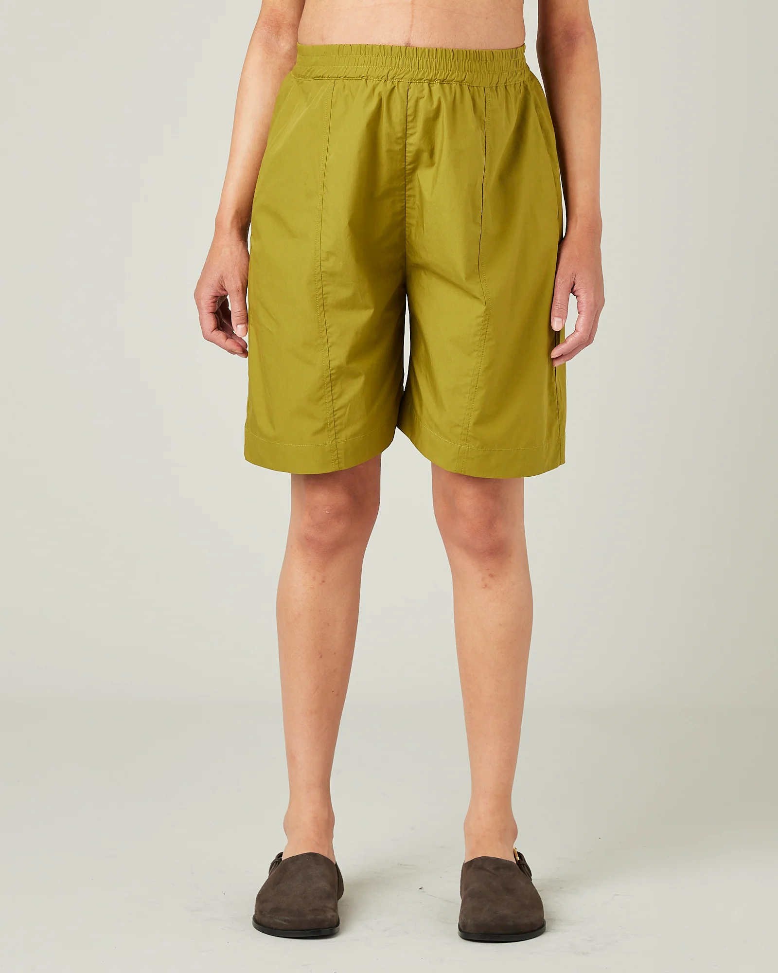 Liv Olive Cotton Poplin Shorts - Image 5