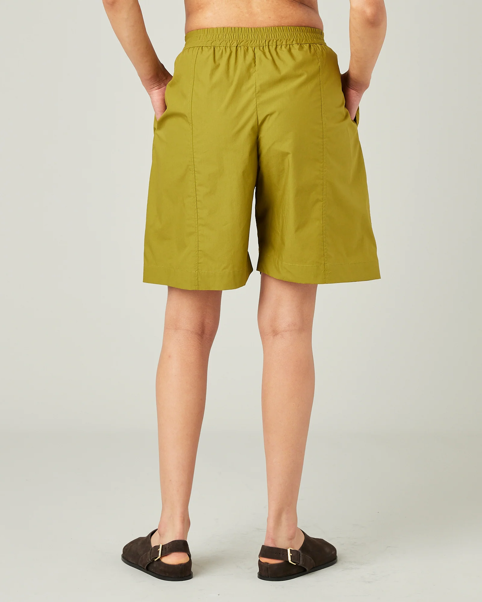 Liv Olive Cotton Poplin Shorts - Image 7