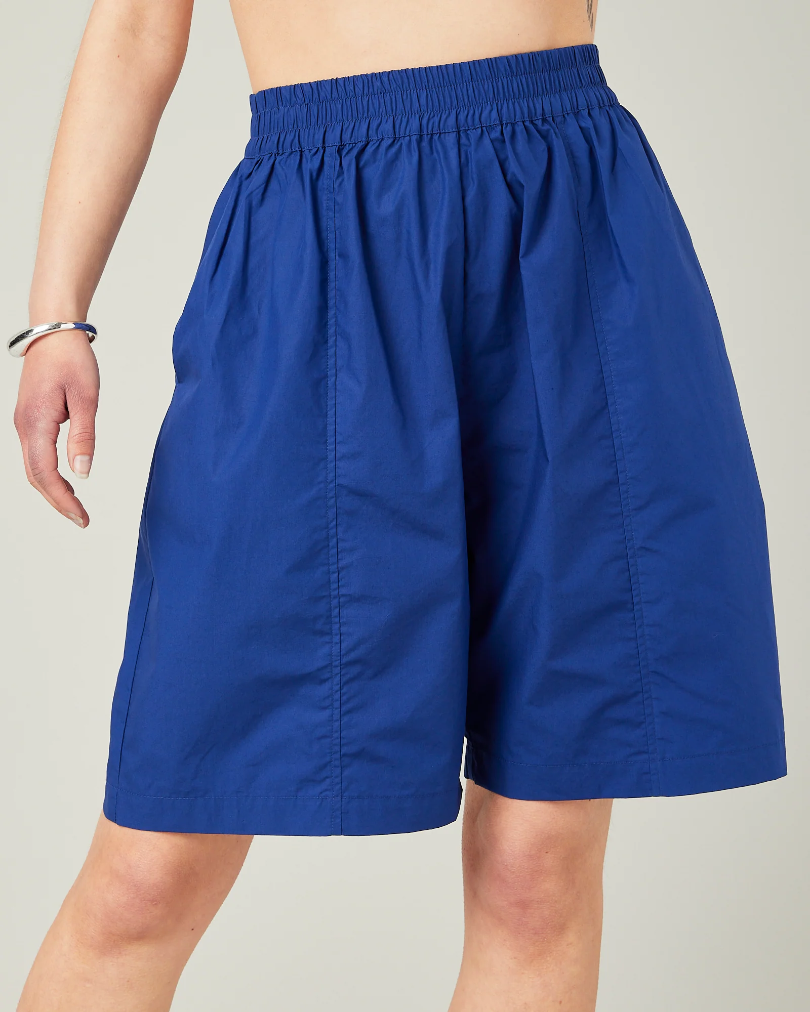 Liv Cobalt Cotton Poplin Shorts - Image 6