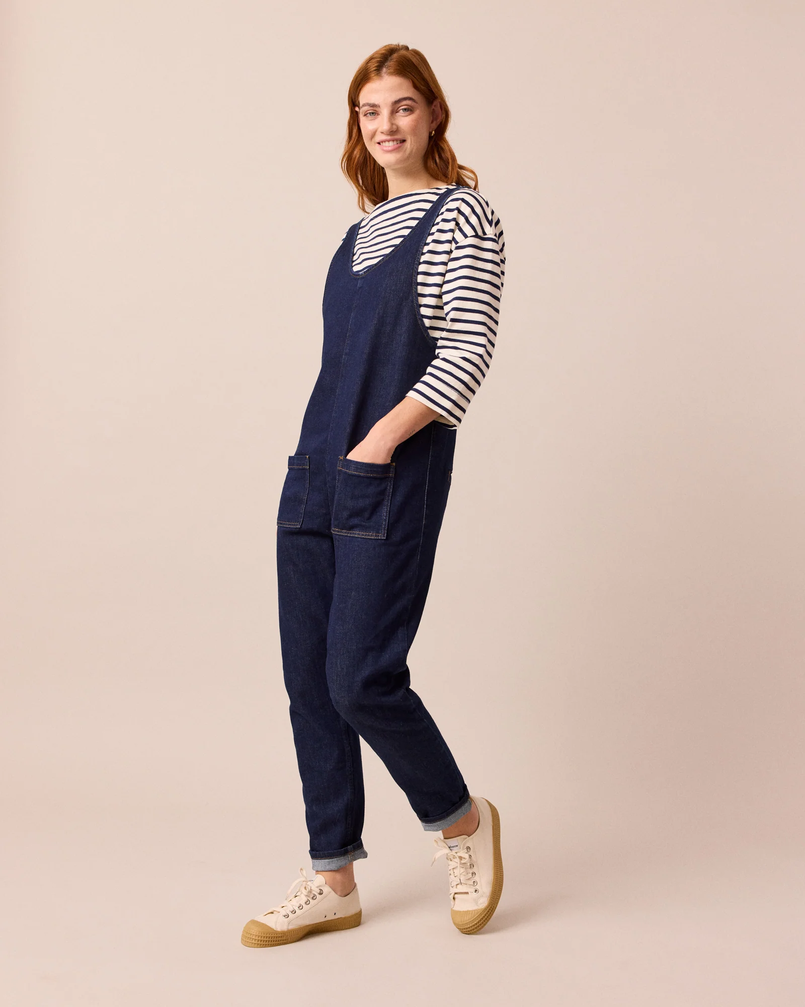 Lola Dark Wash Denim Jumpsuit - Image 3