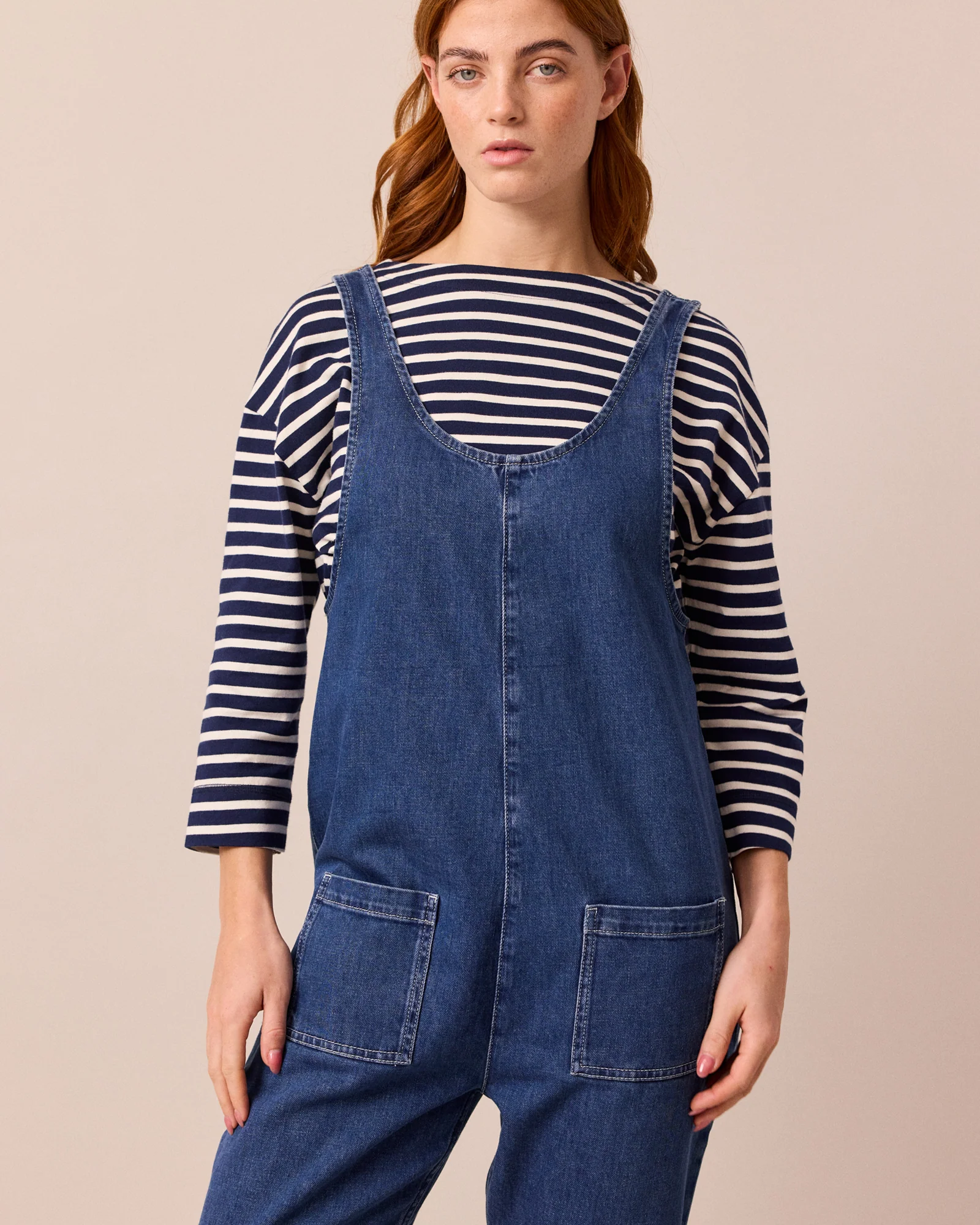 Lola Mid Blue Denim Jumpsuit - Image 3
