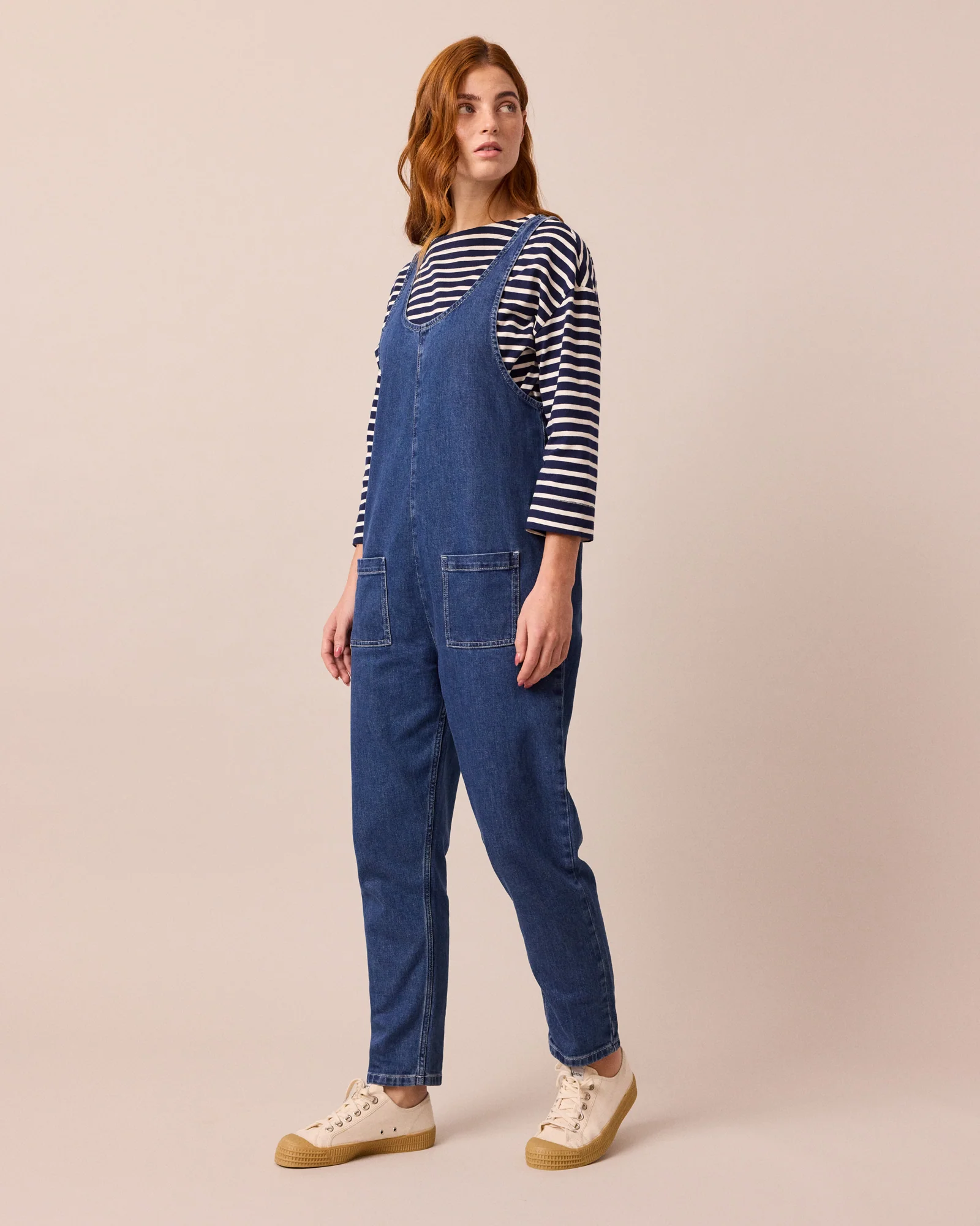 Lola Mid Blue Denim Jumpsuit - Image 4