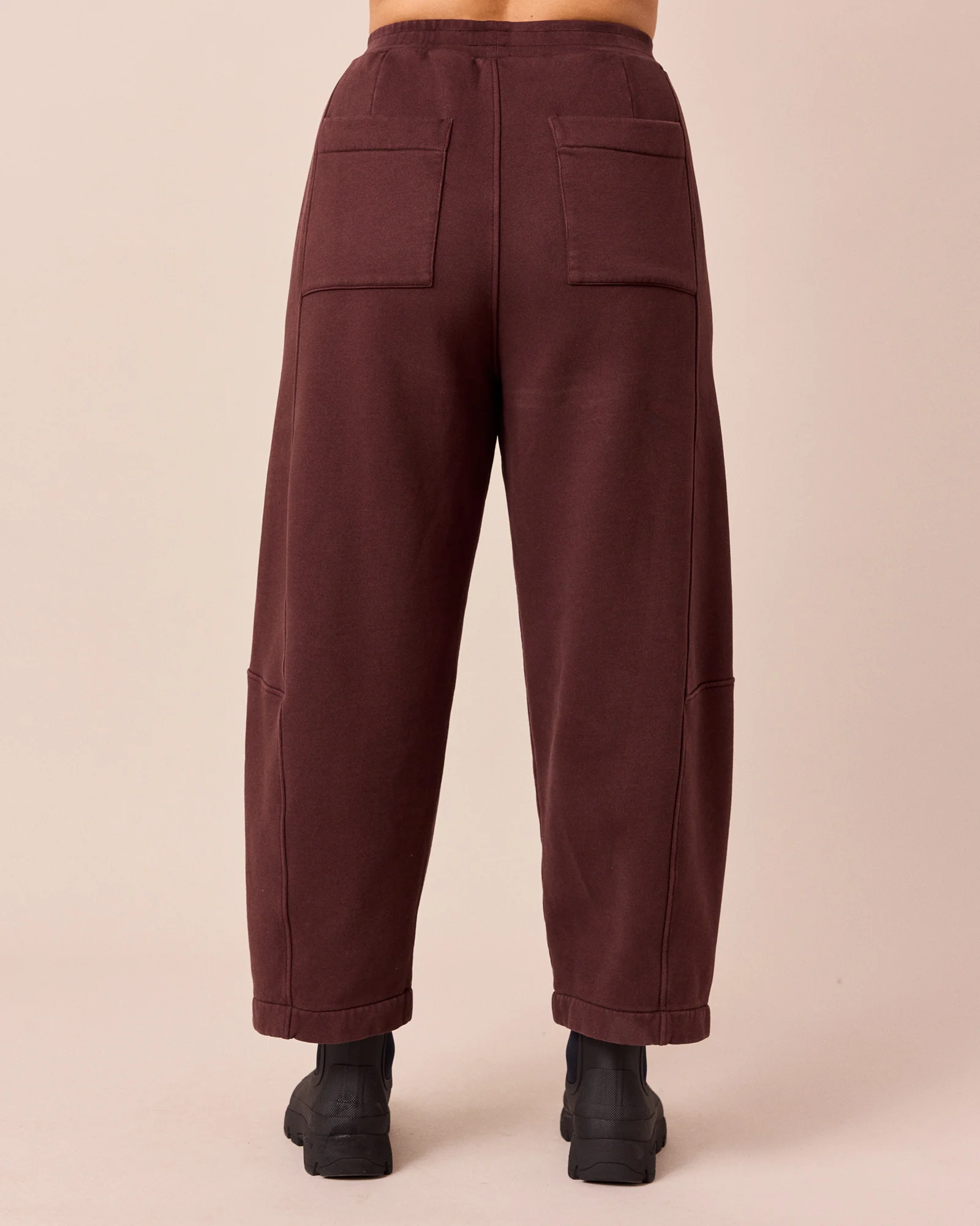 Lyra Black Cherry Fleeceback Jersey Trousers - Image 4
