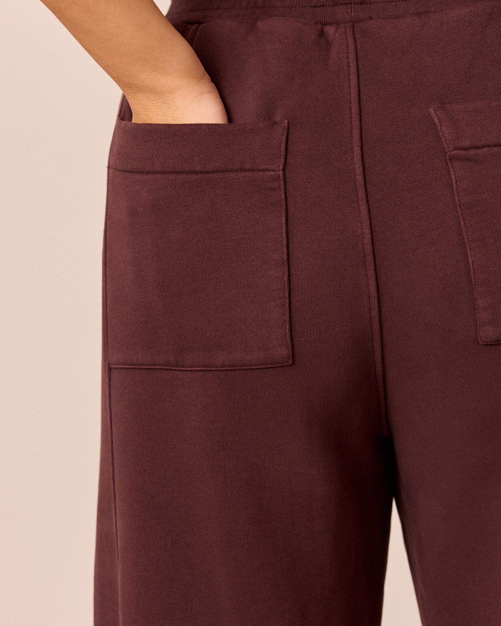 Lyra Black Cherry Fleeceback Jersey Trousers - Image 5