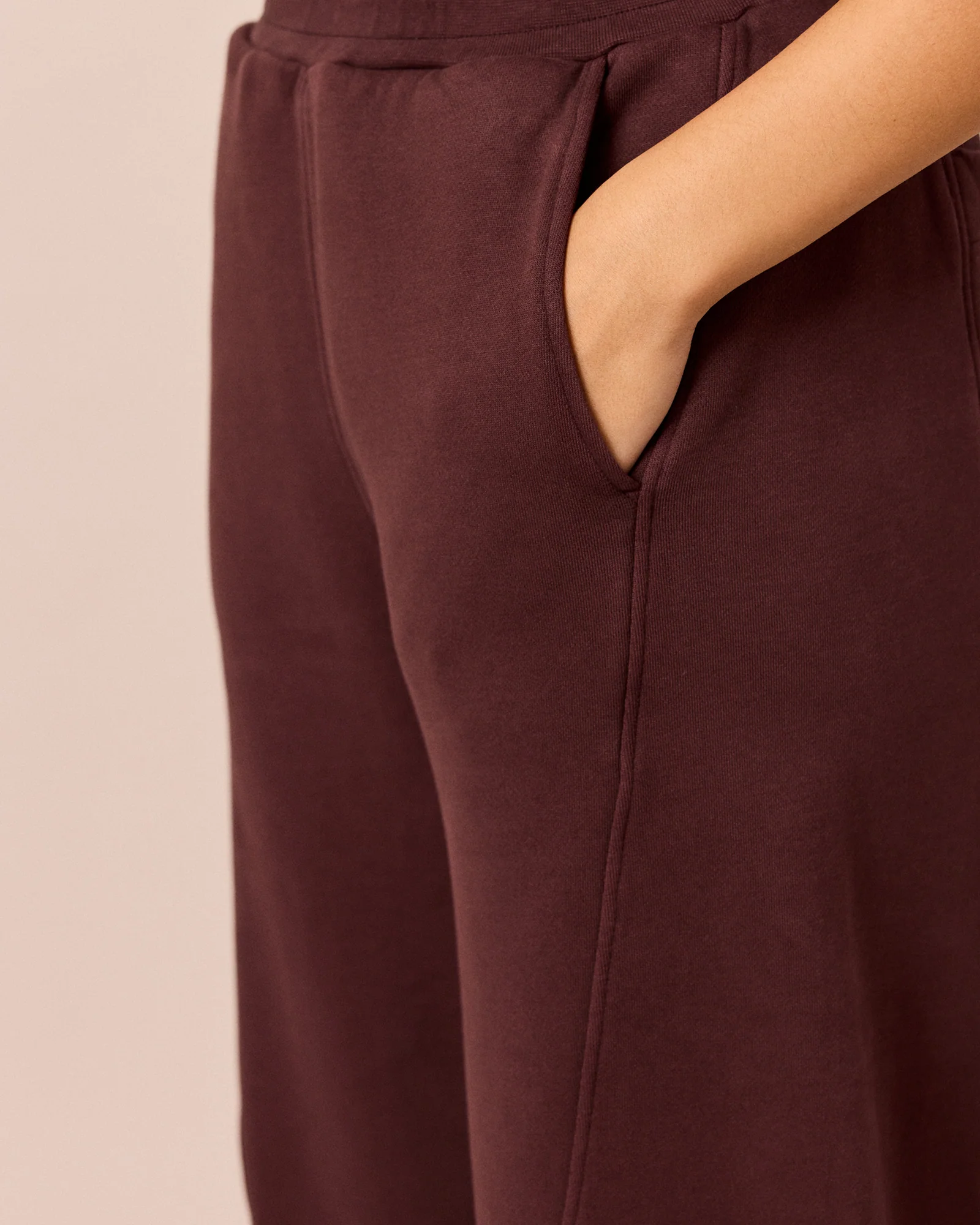 Lyra Black Cherry Fleeceback Jersey Trousers - Image 6