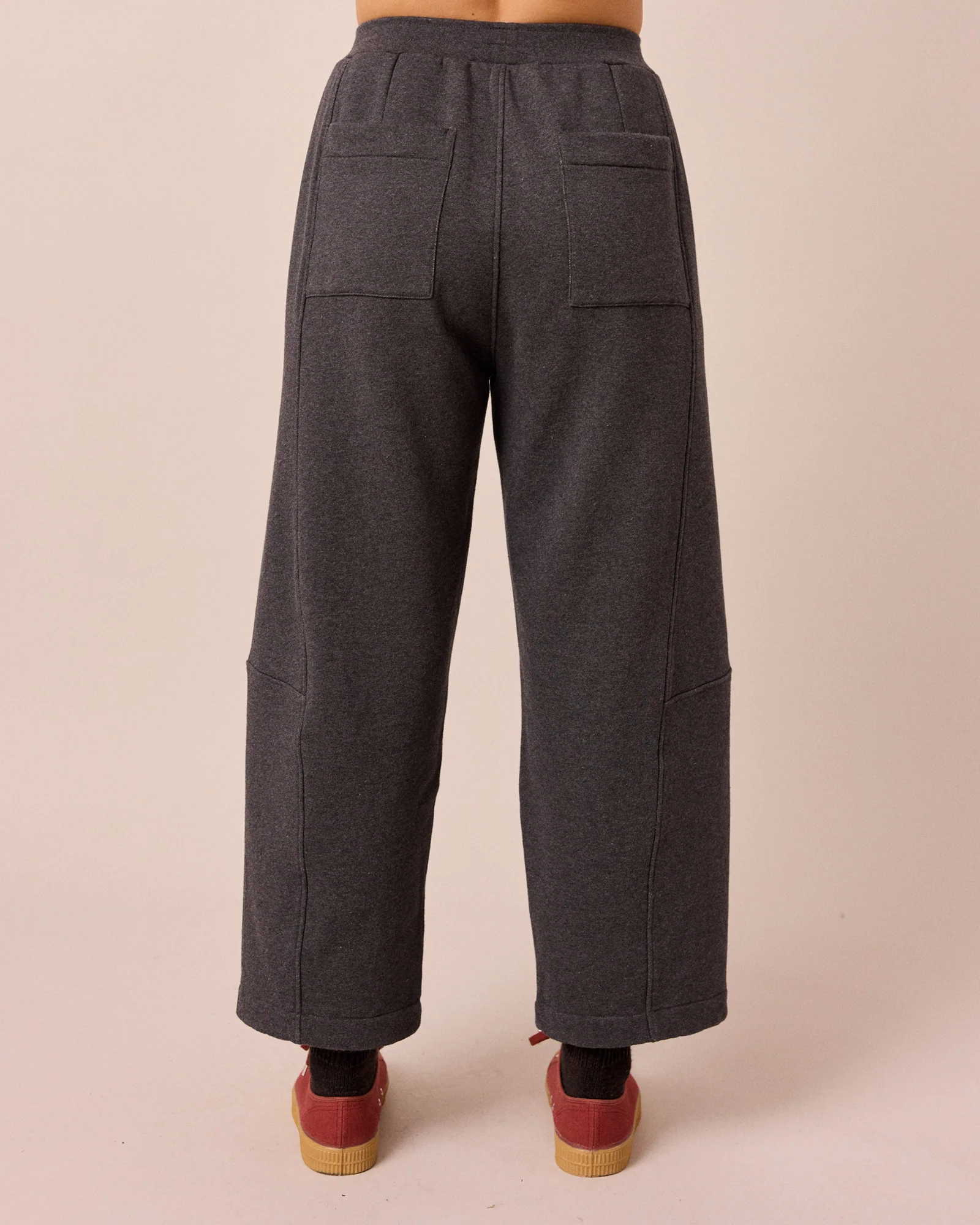 Lyra Charcoal Marl Fleeceback Jersey Trousers - Image 4