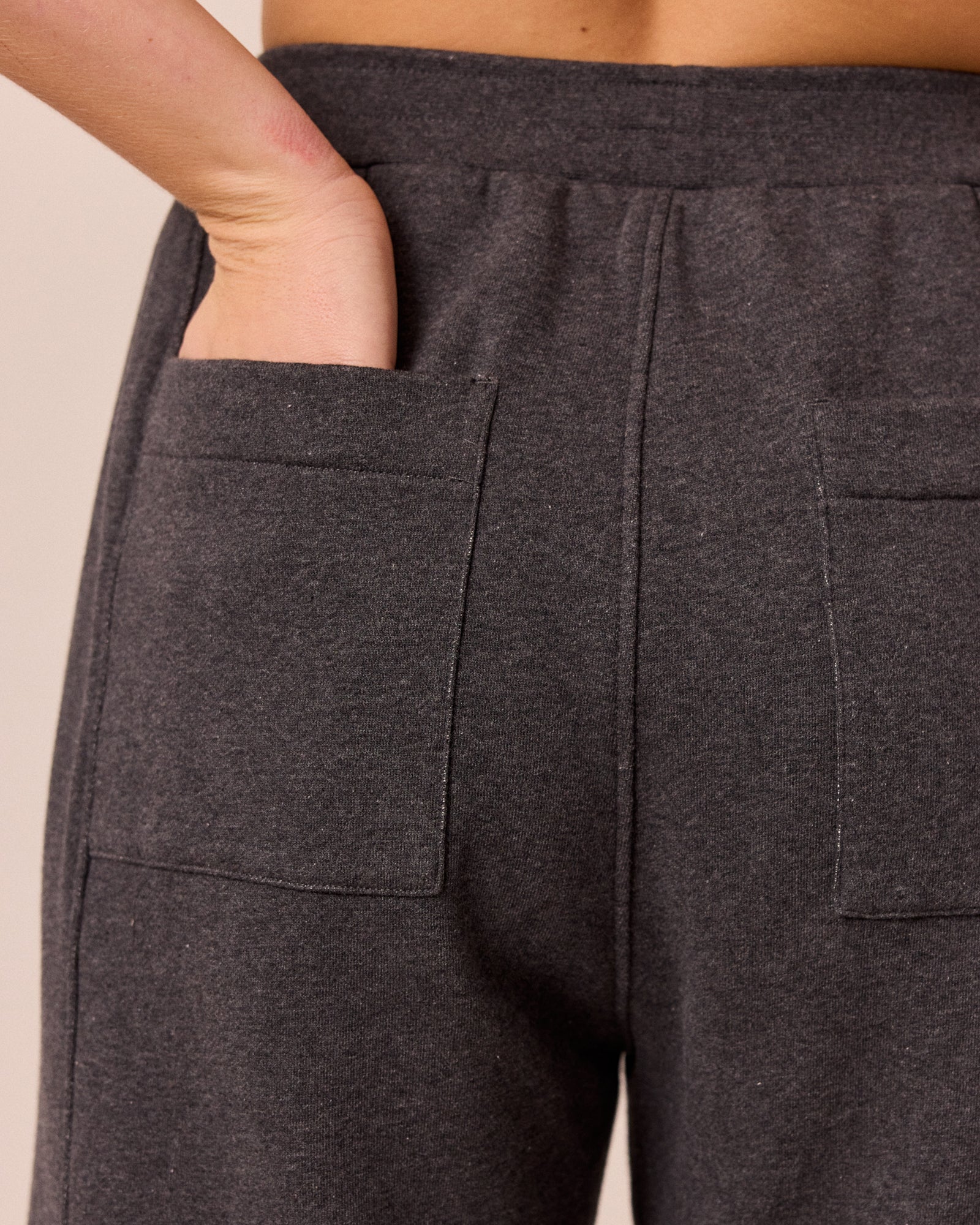 Lyra Charcoal Marl Fleeceback Jersey Trousers - Image 5