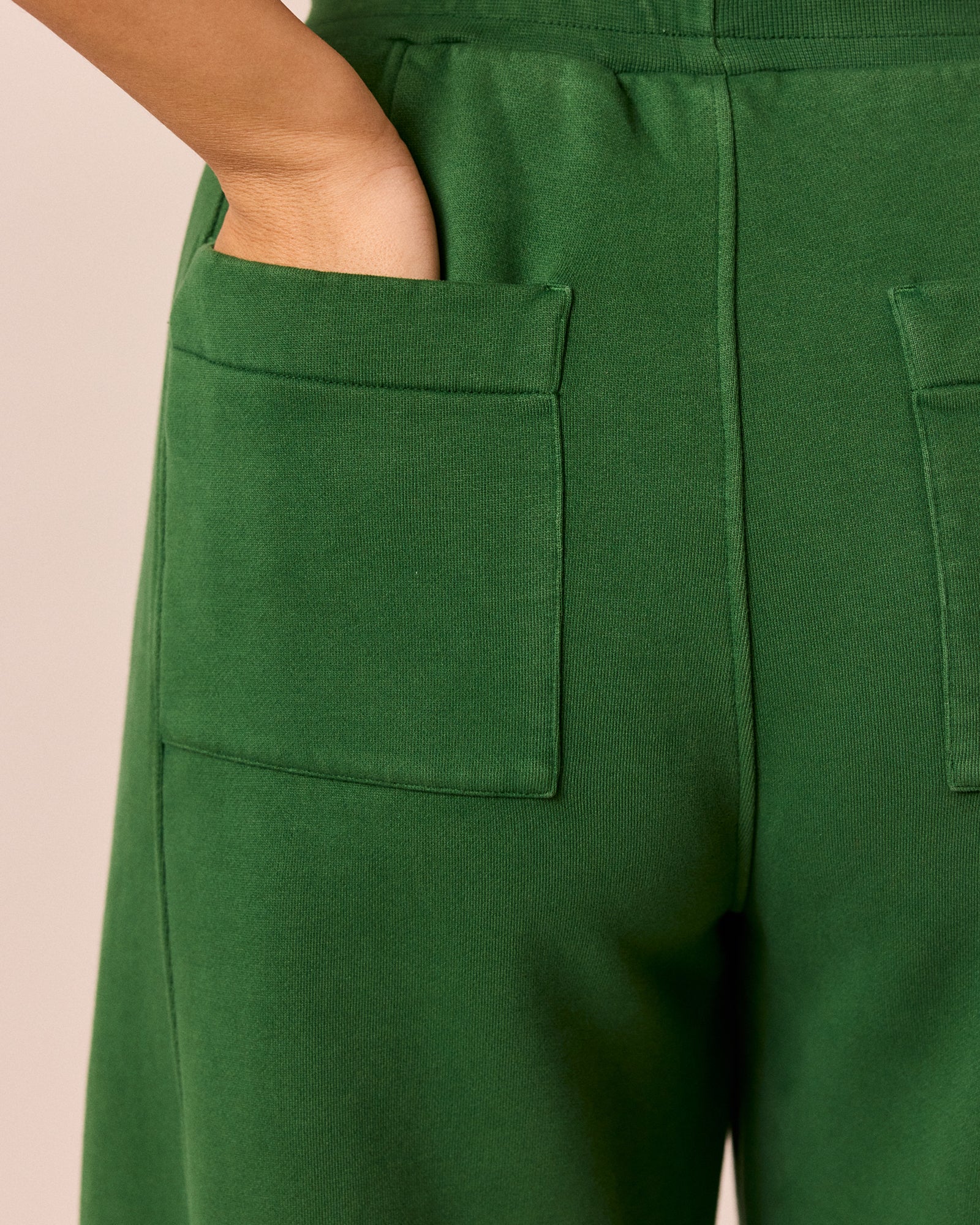 Lyra Verdant Green Fleeceback Jersey Trousers - Image 3
