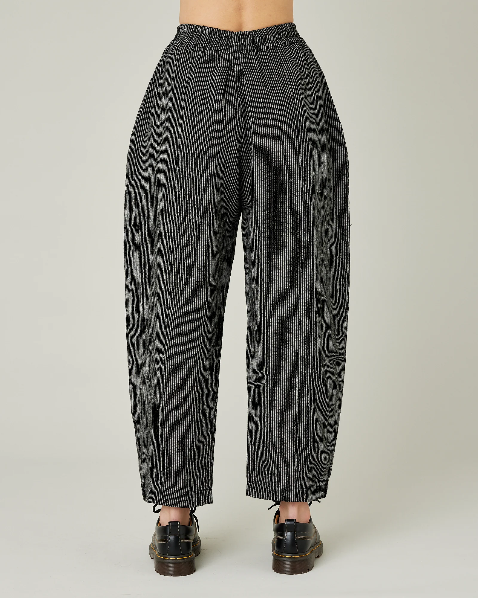 Mabel Black & Ecru Pencil Stripe Linen Trousers - Image 3