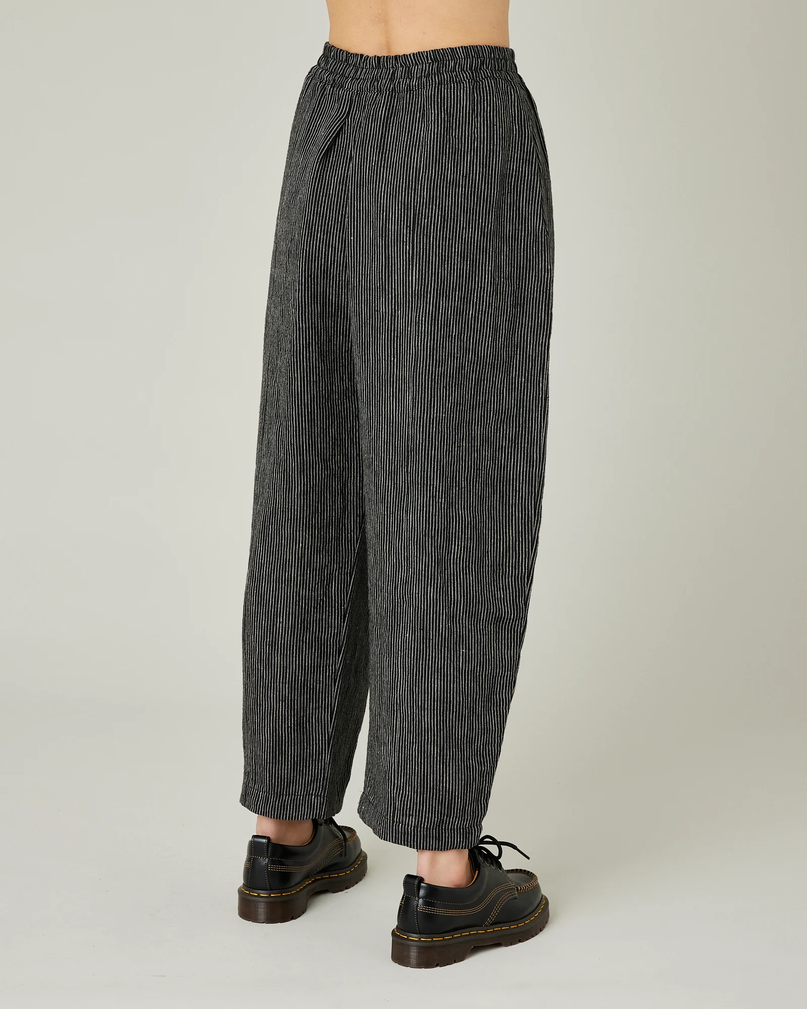 Mabel Black & Ecru Pencil Stripe Linen Trousers - Image 4
