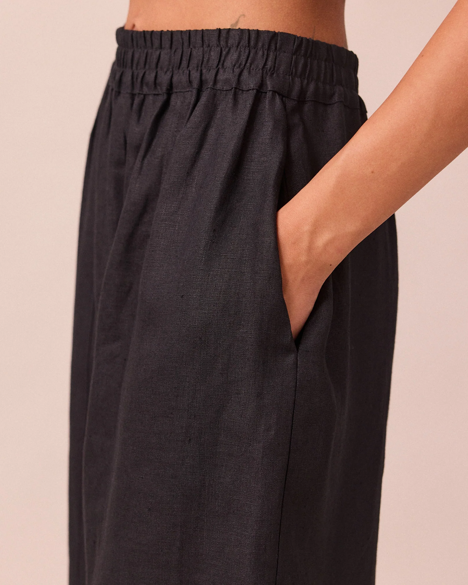 Mabel Black Linen Trousers - Image 3