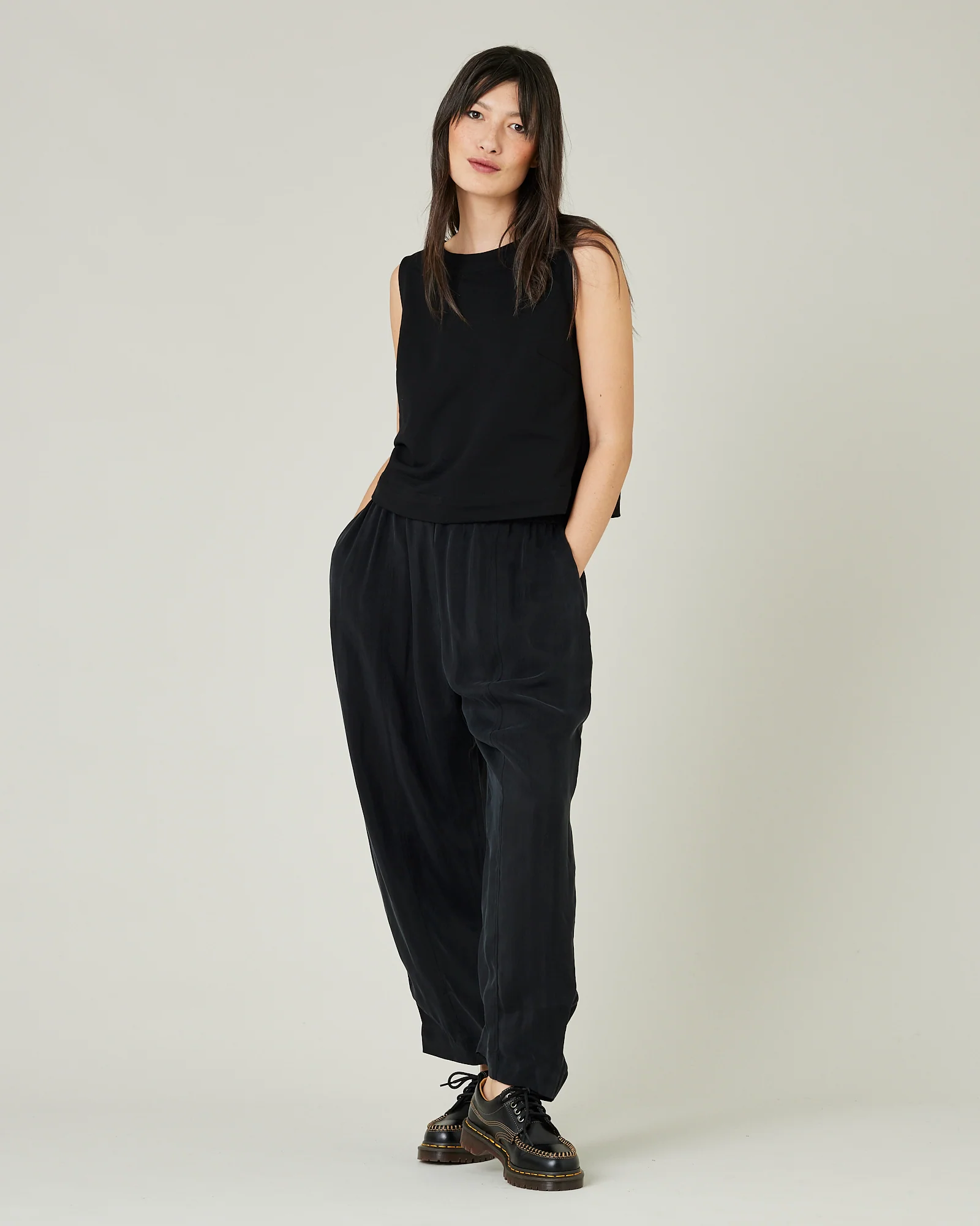 Mabel Cupro Trouser - Black - Image 9