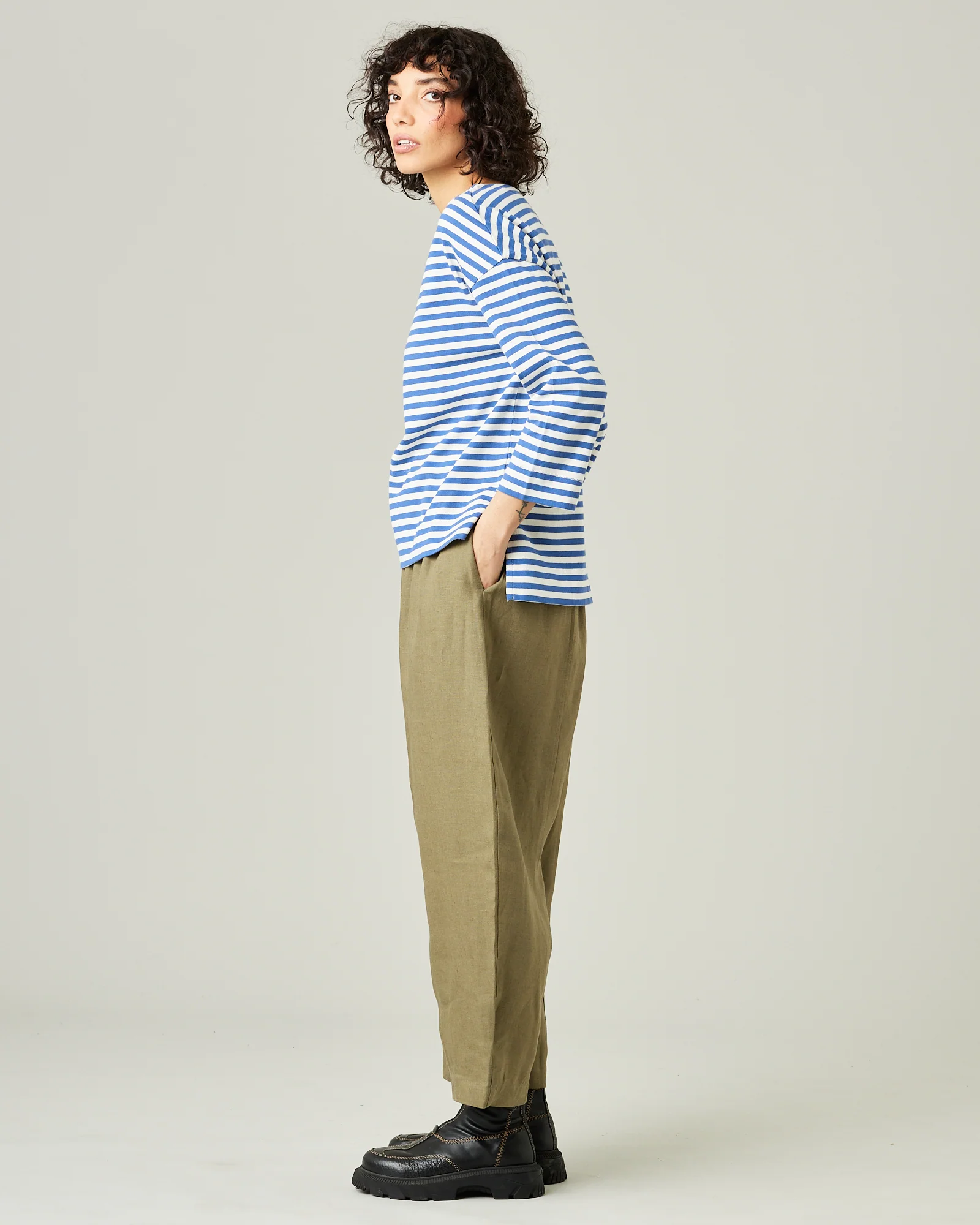 Mabel - Khaki Linen Trousers - Image 11