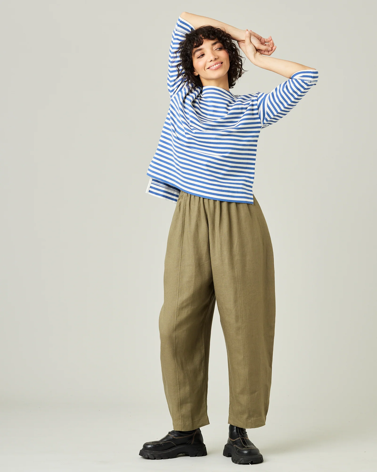 Mabel - Khaki Linen Trousers - Image 12