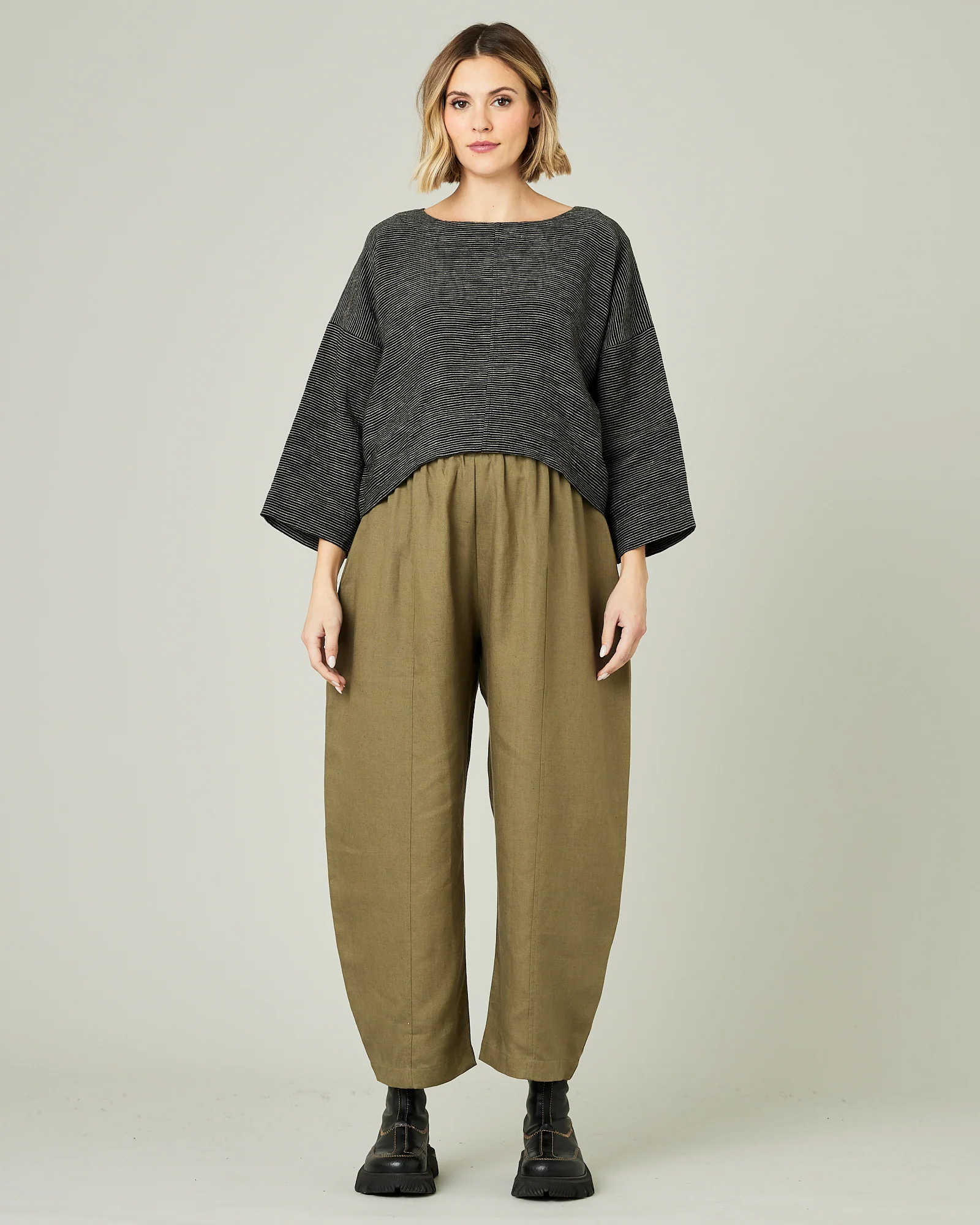 Mabel - Khaki Linen Trousers - Image 17