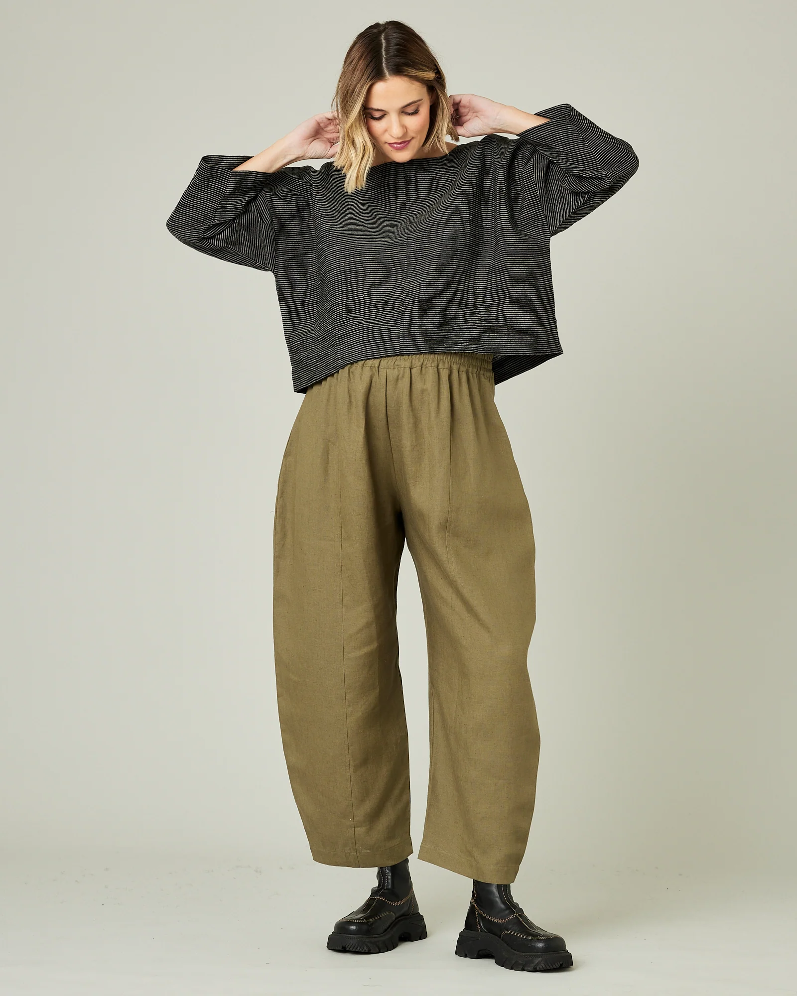 Mabel - Khaki Linen Trousers - Image 19