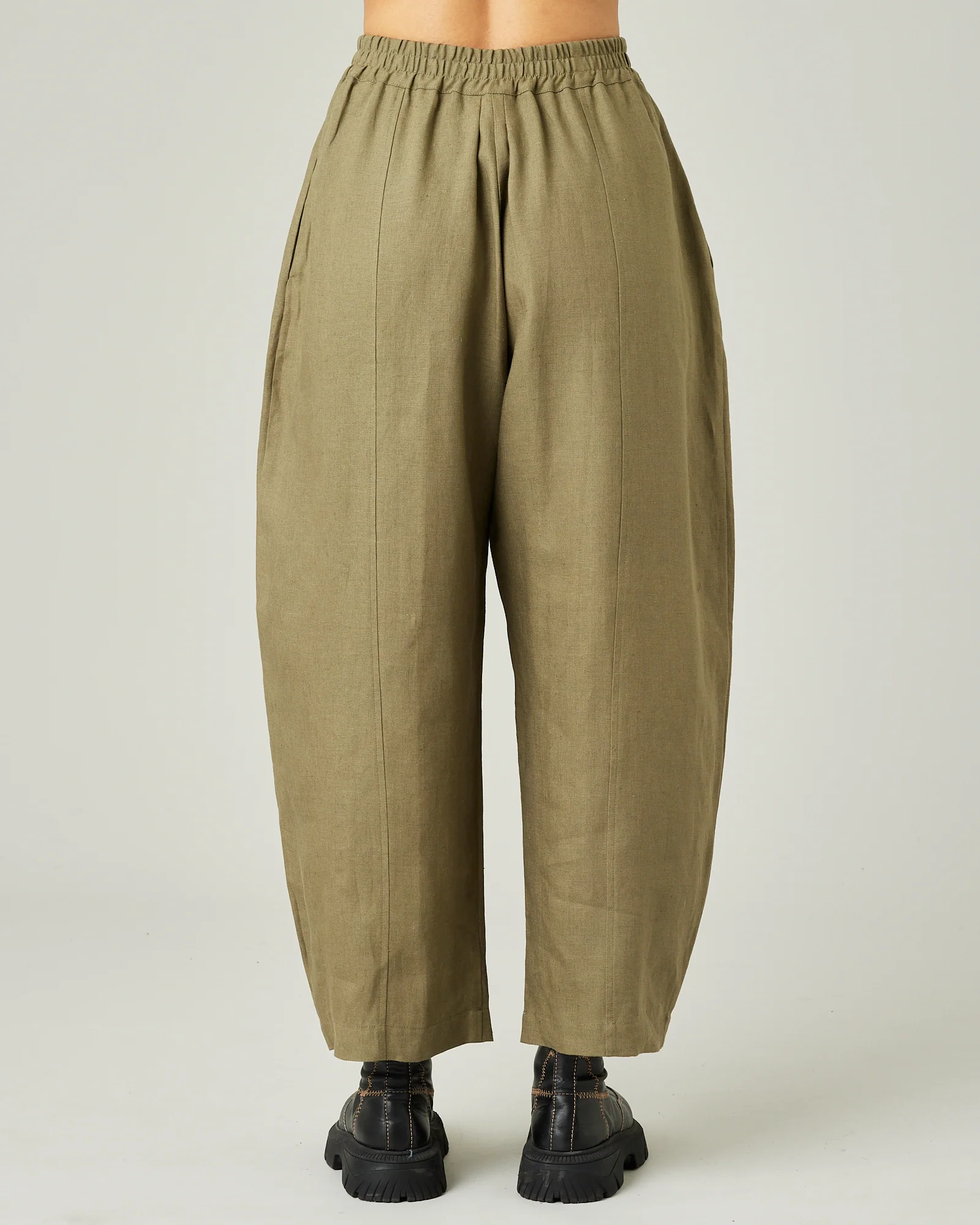 Mabel - Khaki Linen Trousers - Image 3
