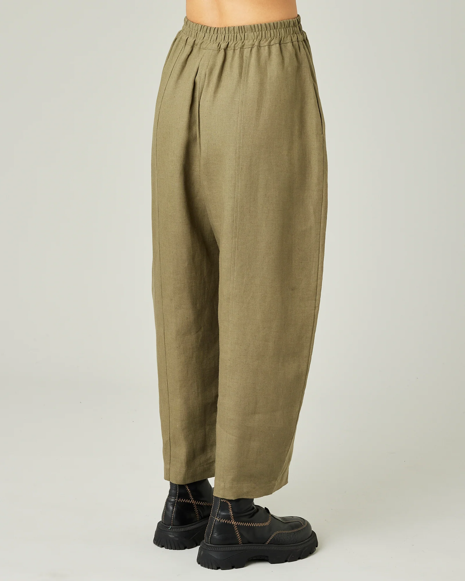 Mabel - Khaki Linen Trousers - Image 4