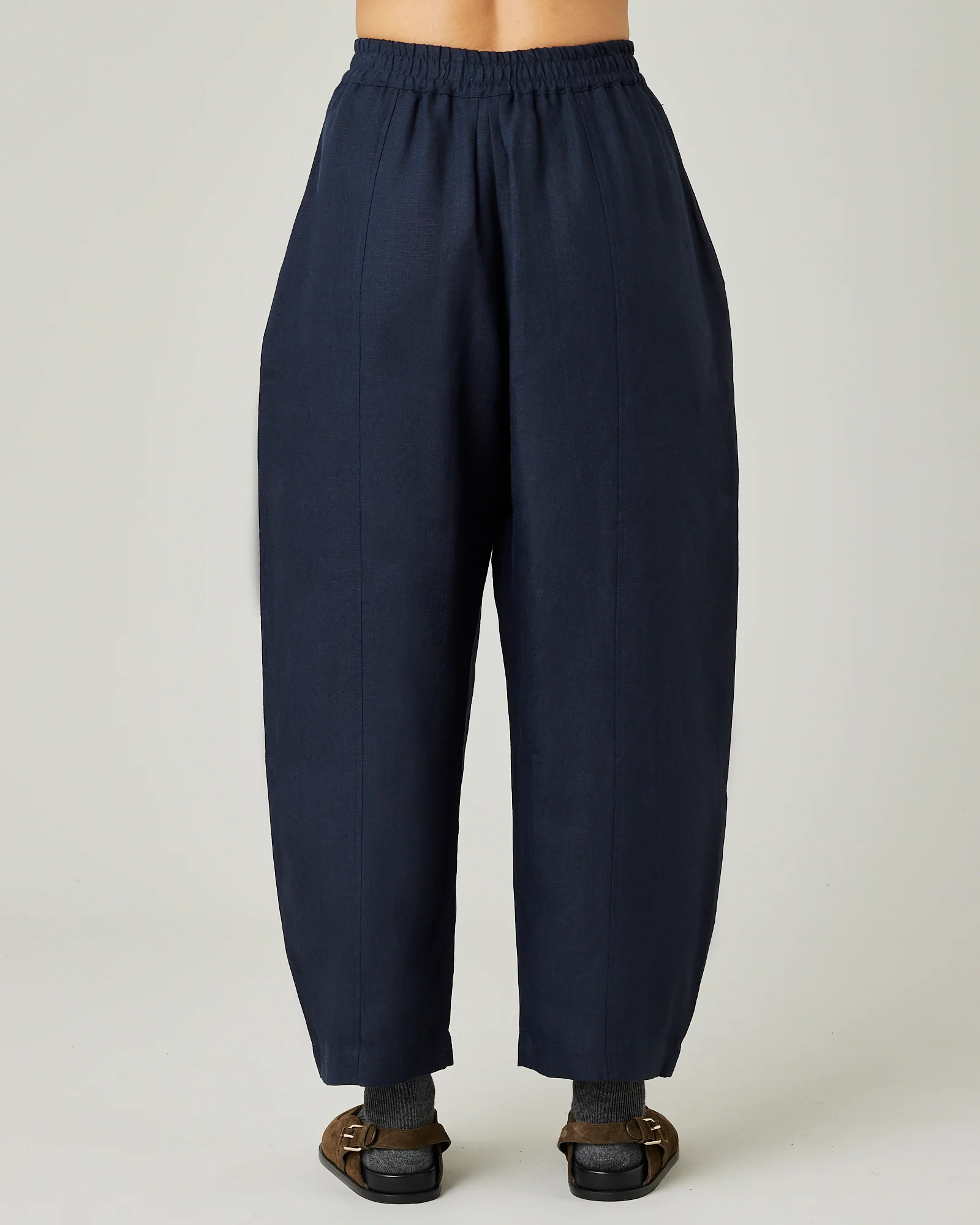 Mabel Navy Linen Trousers - Image 3