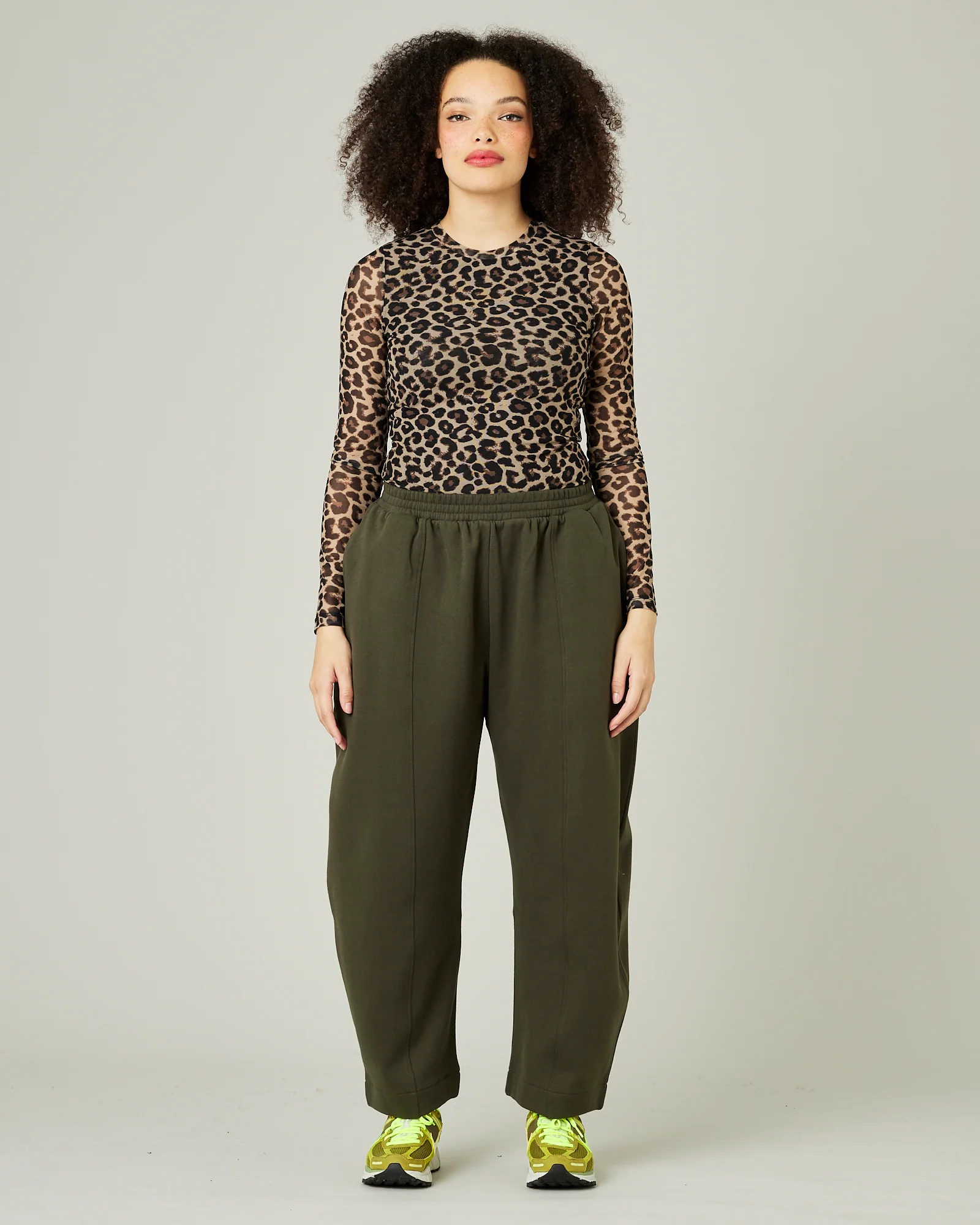 Mabel Olive Fleeceback Jersey Trousers - Image 6
