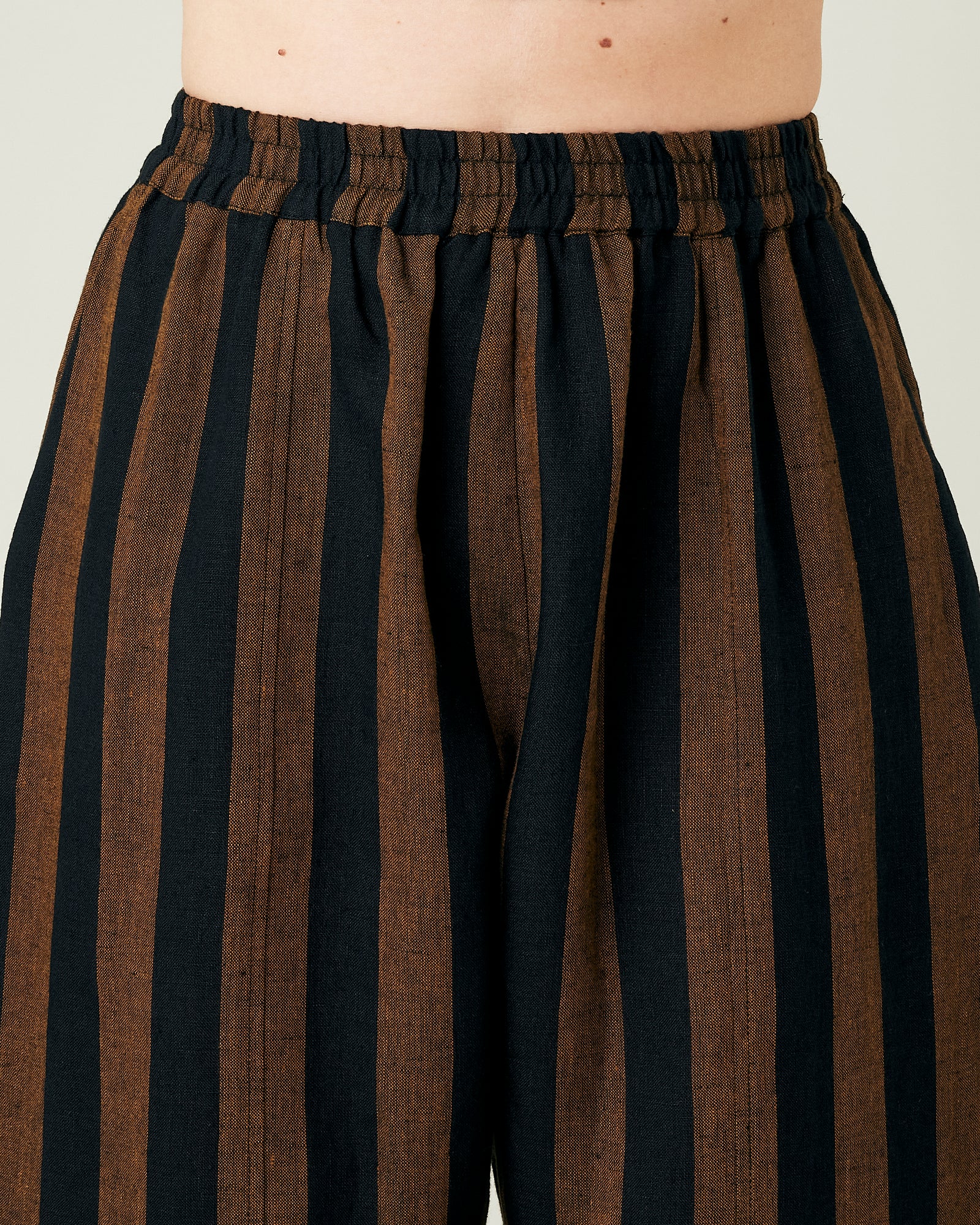Mabel Rust And Black Stripe Linen Trousers - Image 12