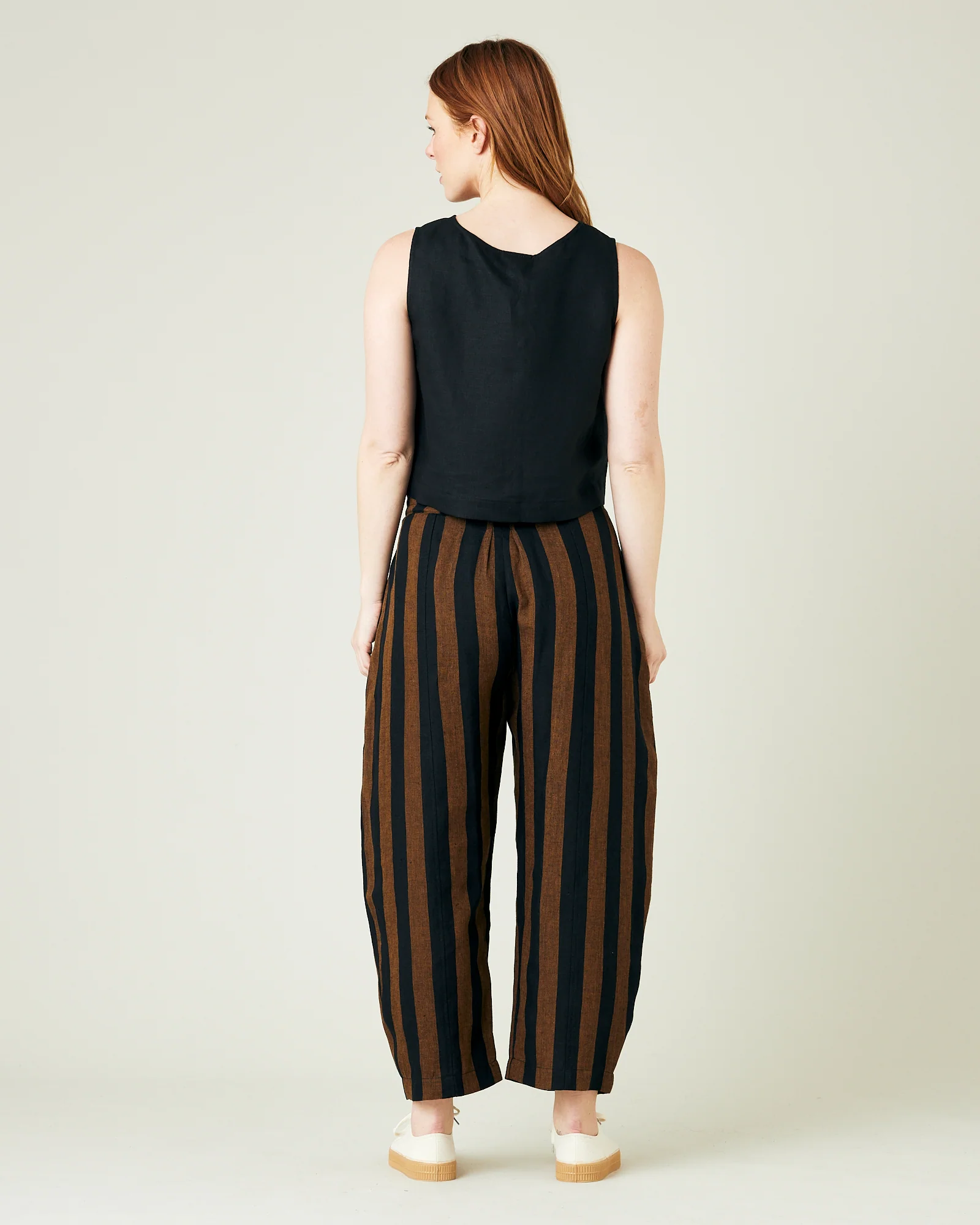 Mabel Rust And Black Stripe Linen Trousers - Image 16