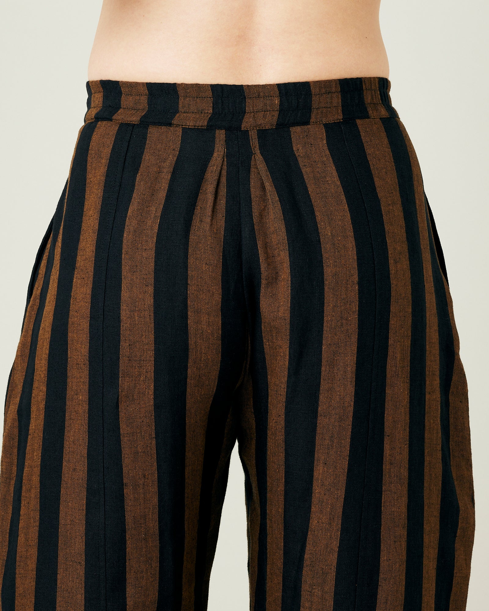 Mabel Rust And Black Stripe Linen Trousers - Image 22