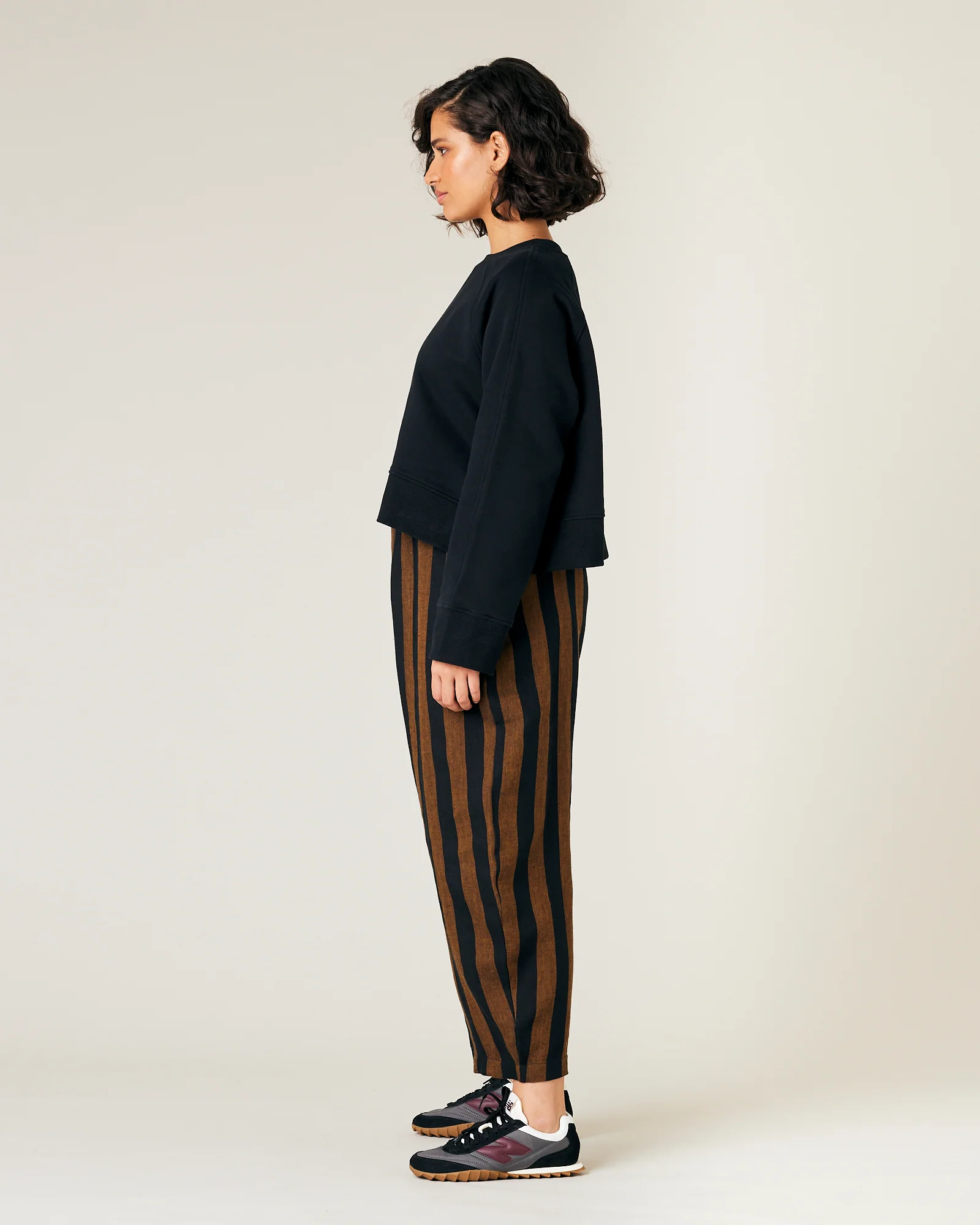 Mabel Rust And Black Stripe Linen Trousers - Image 23