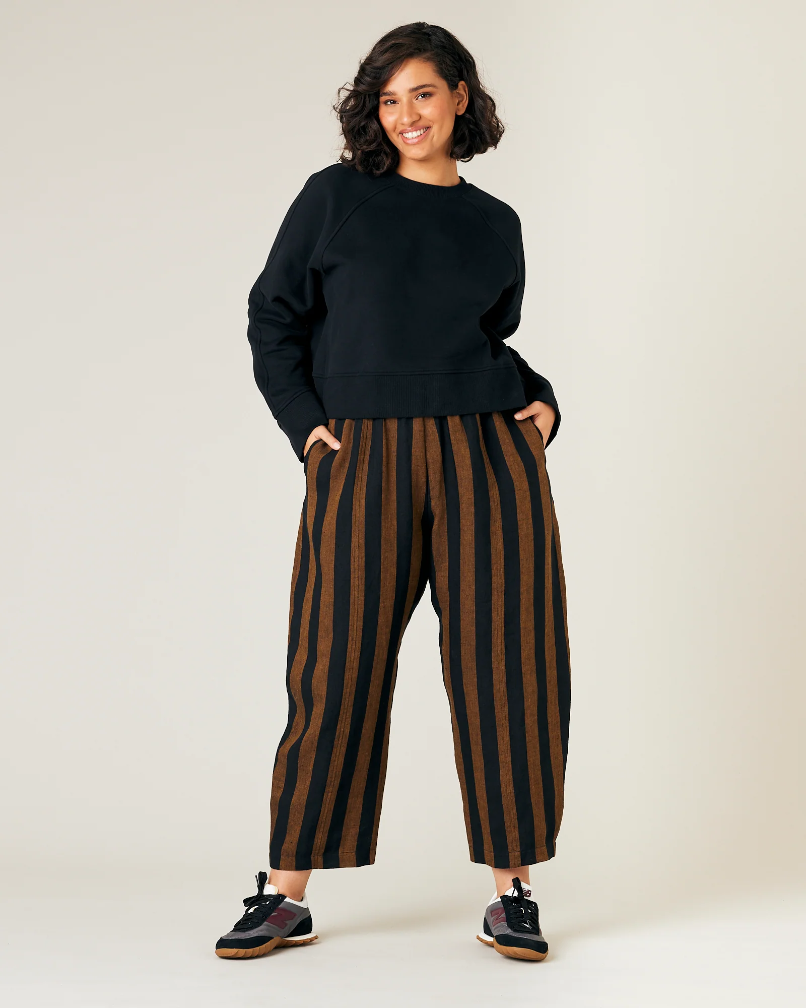 Mabel Rust And Black Stripe Linen Trousers - Image 27